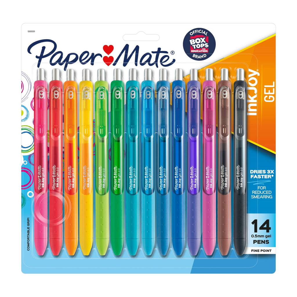 Paper Mate InkJoy Pens, Gel Pens, Fine Point (0.5mm), Assorted, 14 Count