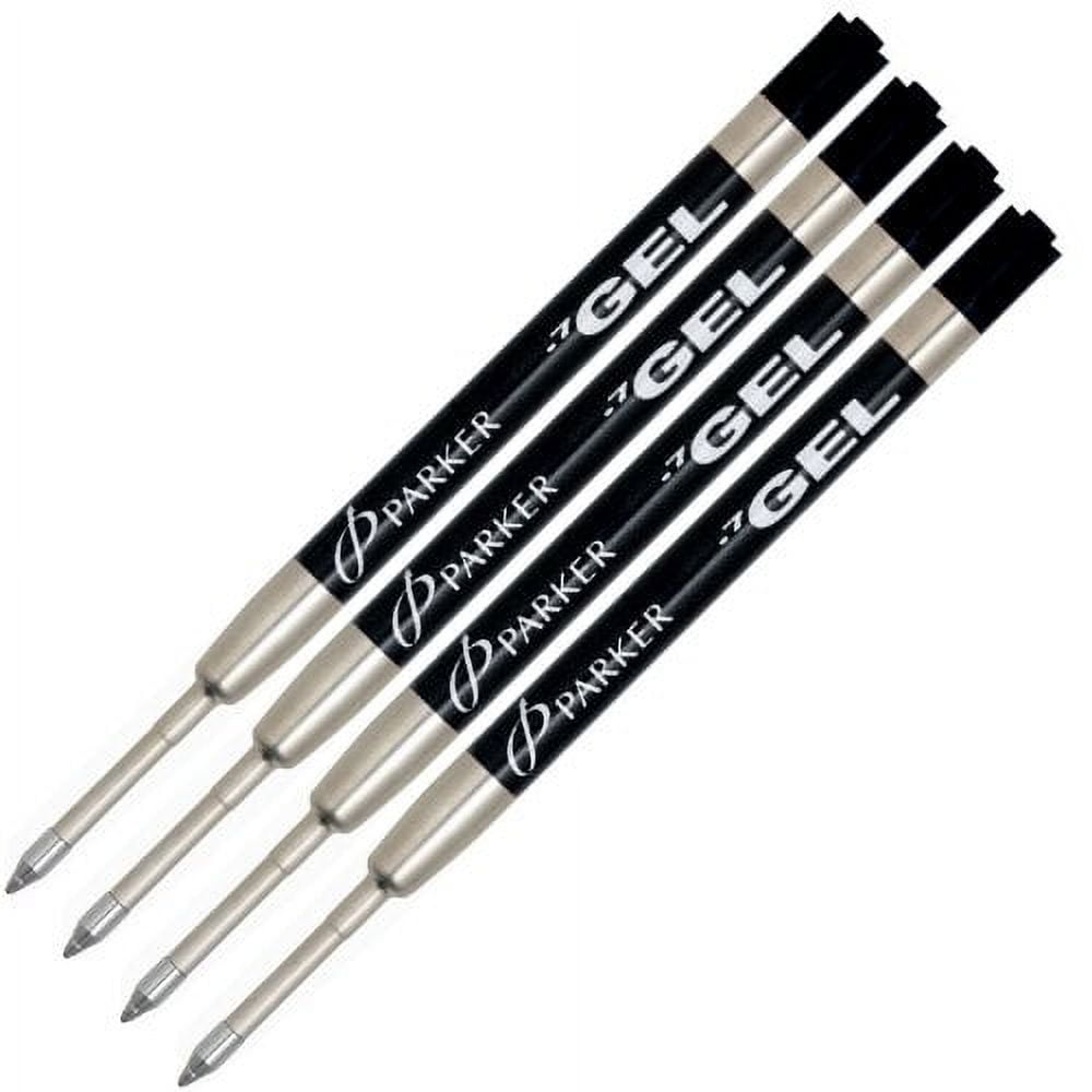 Parker Gel Rollerball Pen Refill, Medium Point, Black ink, 4 Pack