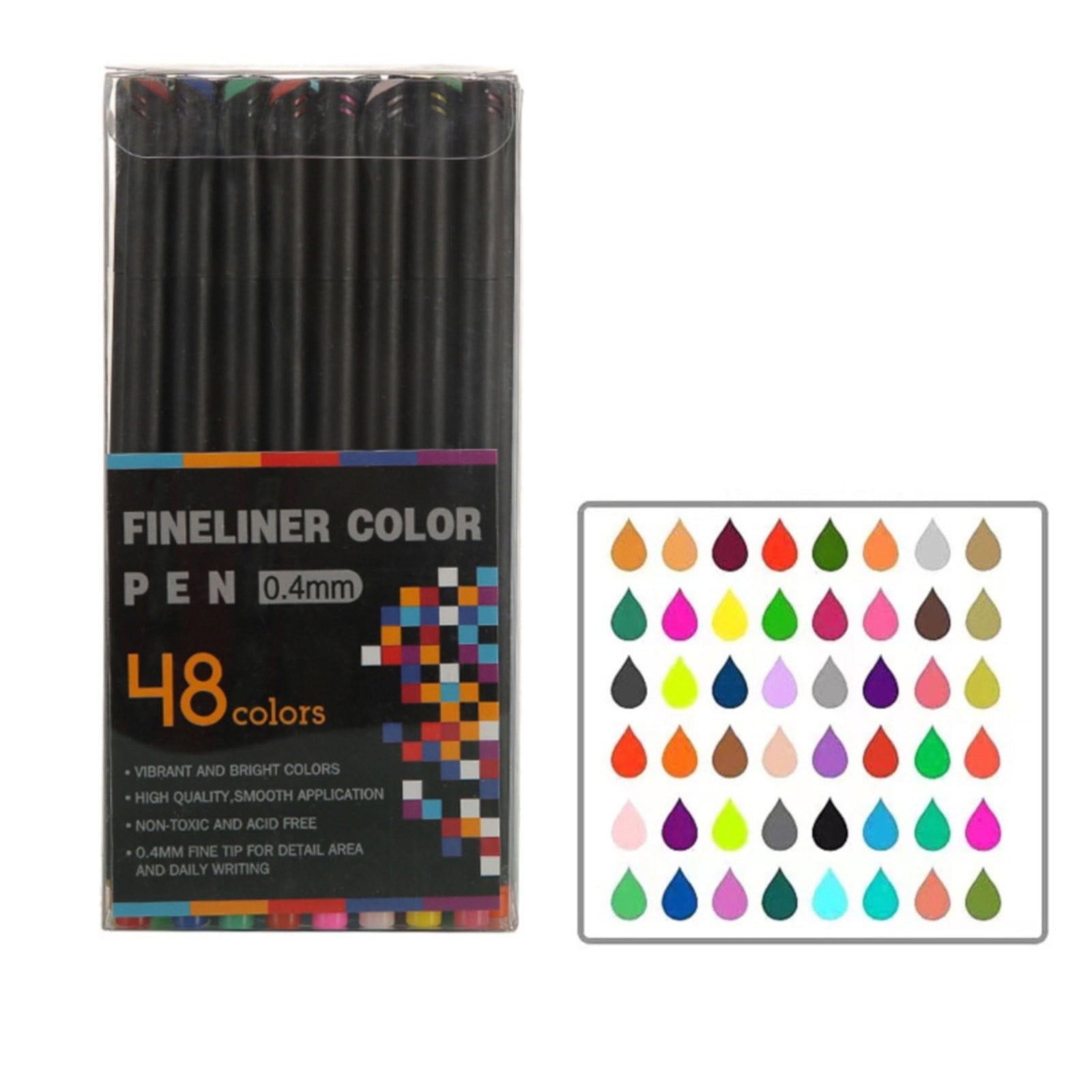 Pen Drawing Line, Fineliner Pens, 12 Colors 0.4mm Fineliner Color Pen Set Fine Point Markers Drawing Pens for Journaling, Note Taking, Calendar, Adult Coloring