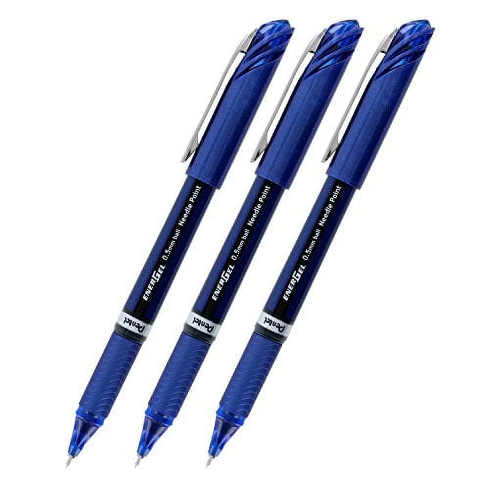 Pentel EnerGel NV Liquid Stick Gel Pen, Fine Point, Blue Ink, Pack of 3