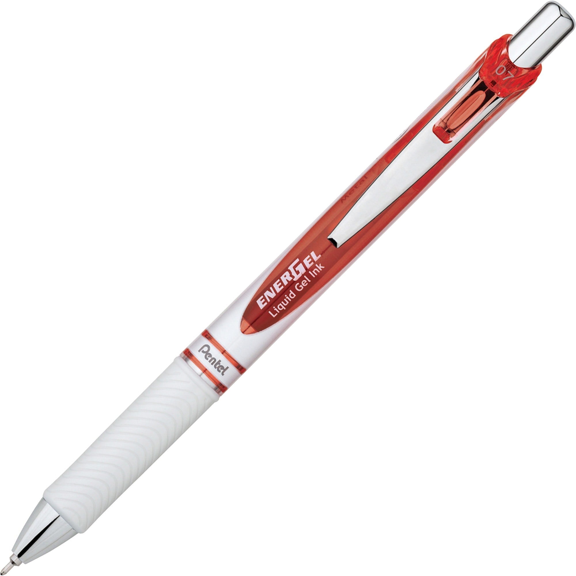 Pentel PENBLN77PWB Ener Gel Liquid Ink Retractable Pens&#44; Red