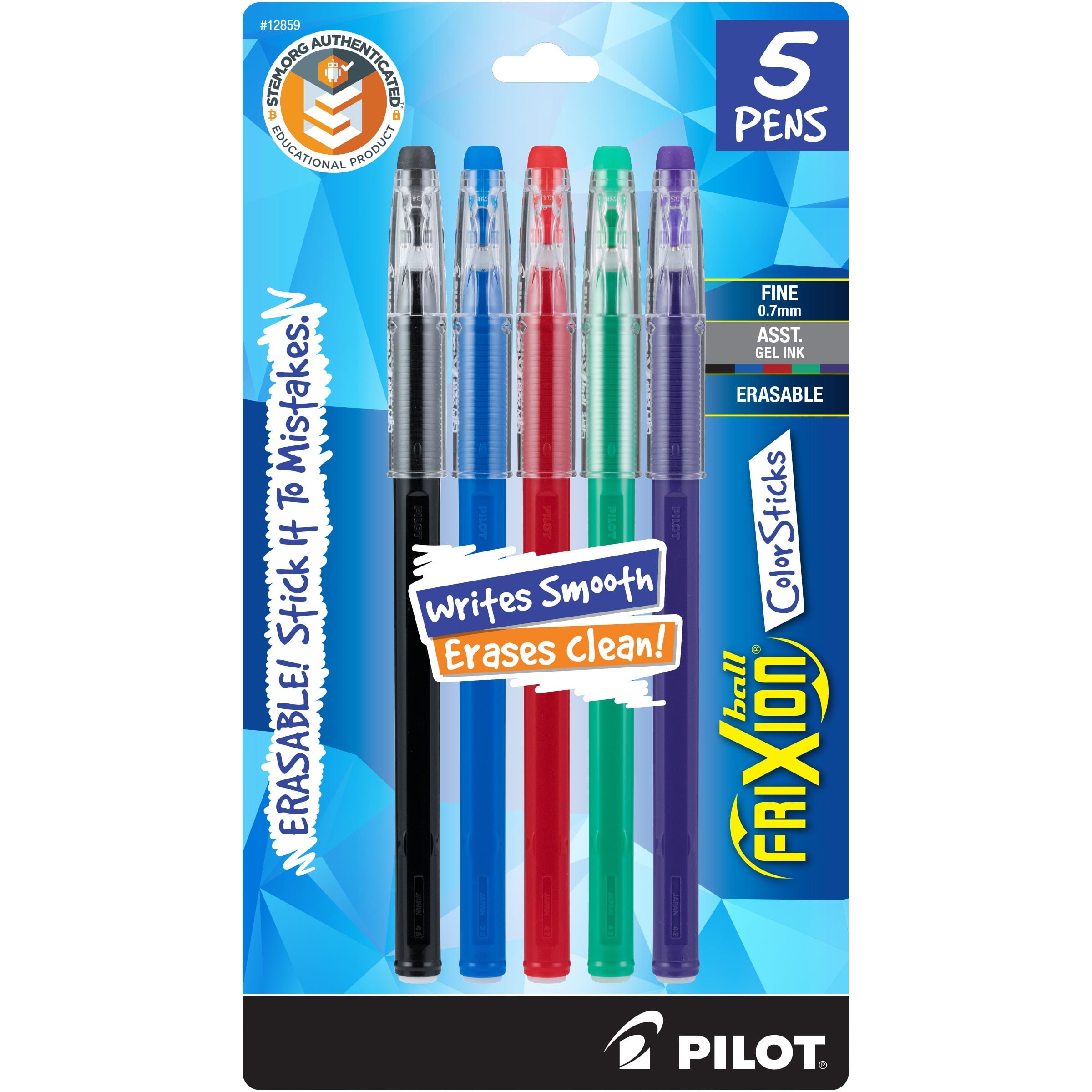 Pilot FriXion Ball Color Sticks Erasable Gel Pens 5/Pkg-Assorted Colors