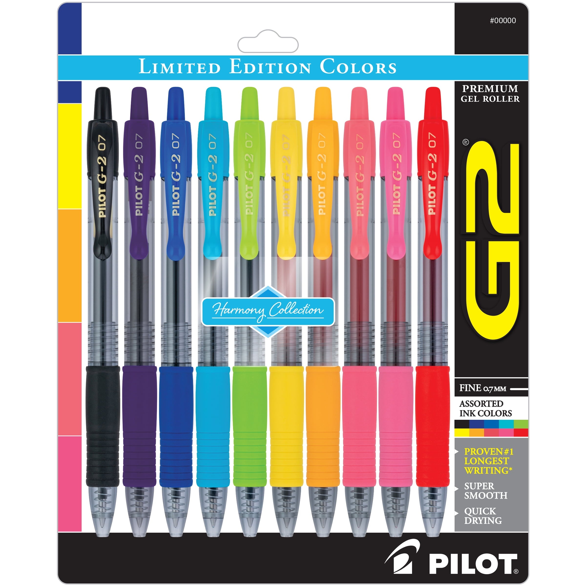 Pilot G2 Premium Retractable Gel Ink Pens, Fine Point, Assorted Ink, 10 Count