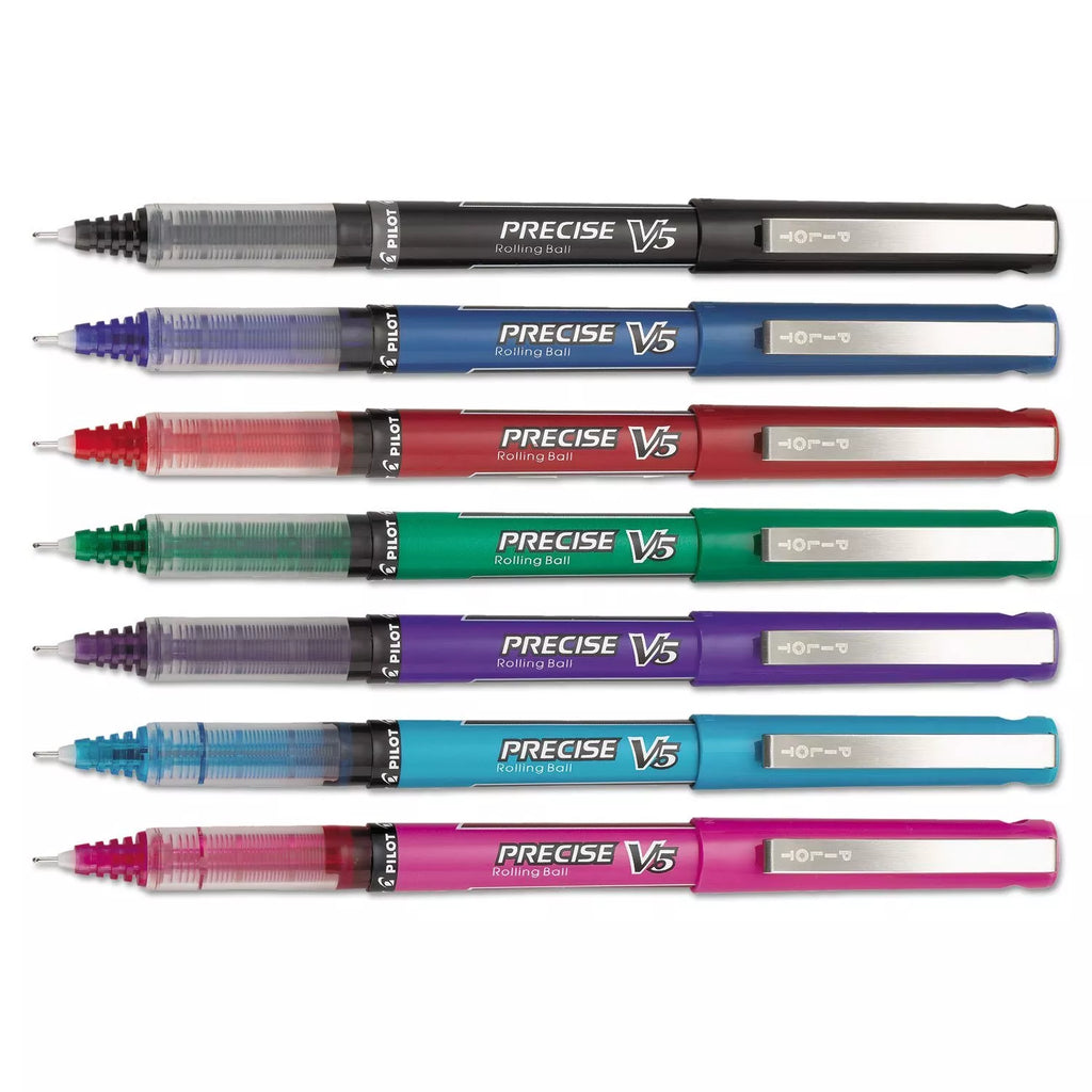 Pilot Precise V5 Extra Fine Point Assorted Rolling Ball Ink Pens 7 Pack
