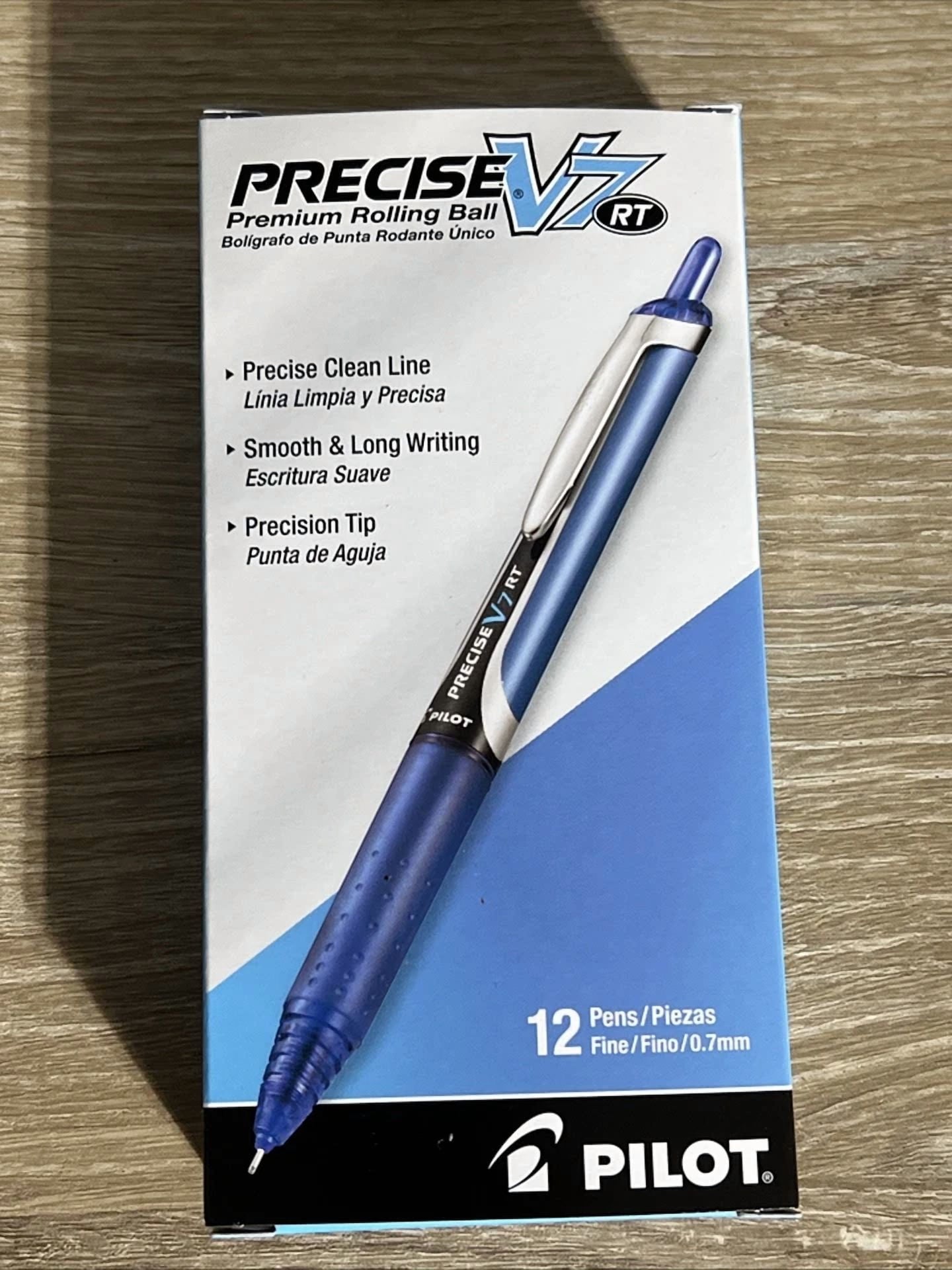 Pilot Precise V7 Liquid Retractable Rollerball Pens, 0.7 Mm, Blue Ink, 12-Pack