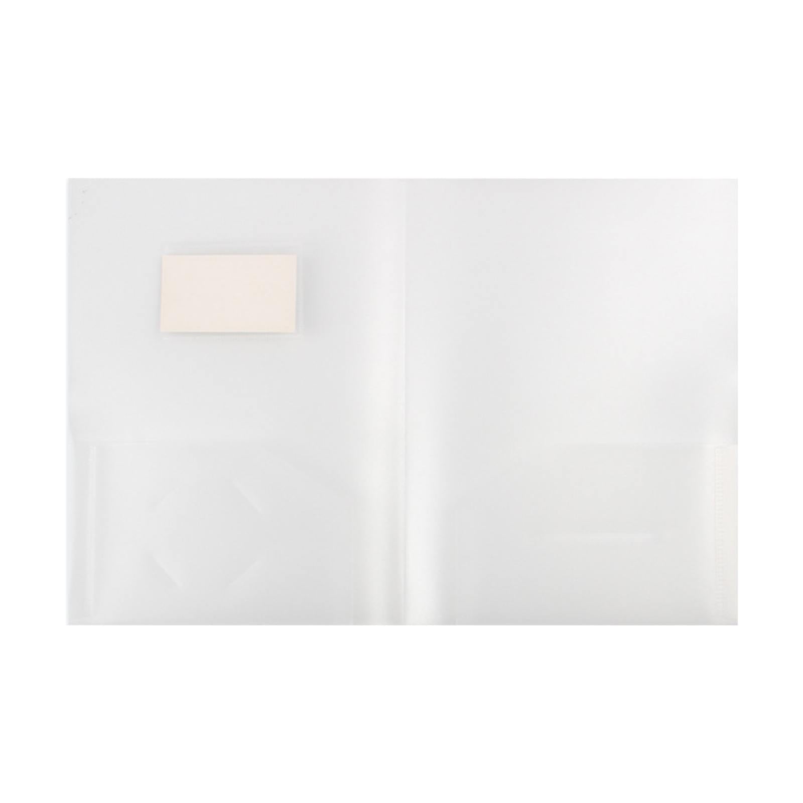 Heavy Duty Colored 2 Pocket Plastic Folders, Two Pocket Plastic Folders with Pockets for School, and Business Card Slot, Home, and Work (Black) 9.45x11.42"