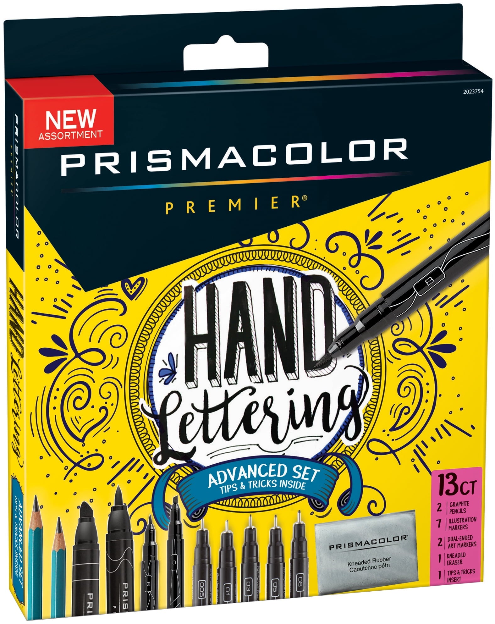 Prismacolor Premier Advanced Hand Lettering Set with Illustration Markers, Art Pens, Pencils, Eraser and Tips Pamphlet, 13 Count