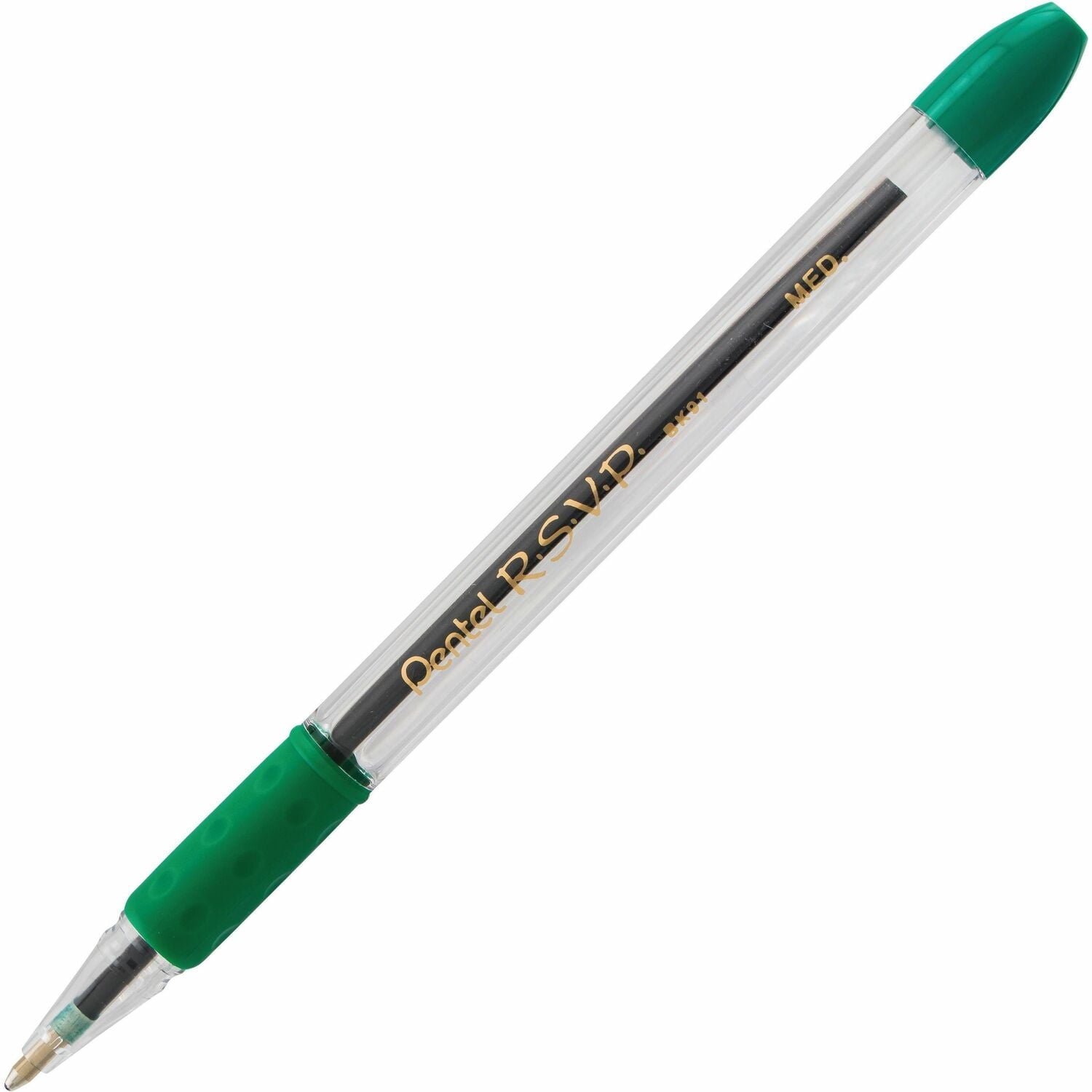 RSVP Ballpoint Pen, Medium Line, Green Ink (Innerpack of 12)