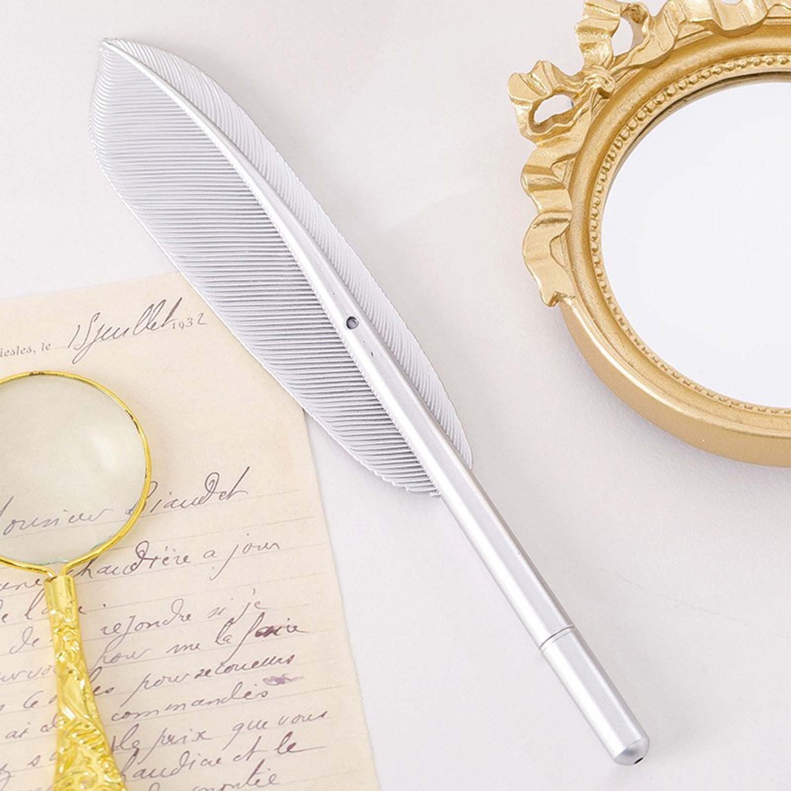 RXIRUCGD Pen, Ballpoint Pen Black 8 Pen Writing Pens, Black Pen Color Retro Feather Pen, Model Testing Pen Gift Black Pen Ballpoint Pen (1ml),Pink