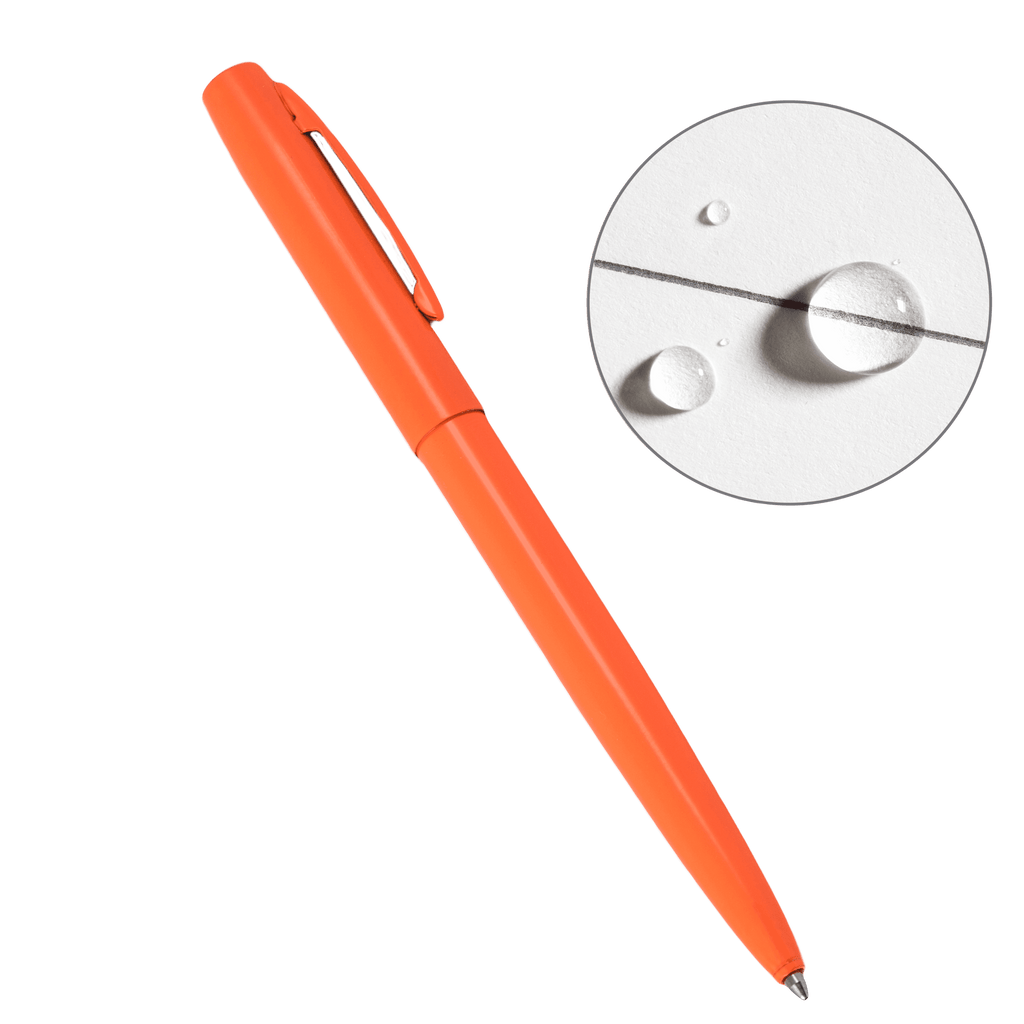 Rite in the Rain Weatherproof Orange Metal Retractable Ballpoint Pen - Black Ink (No. OR97)
