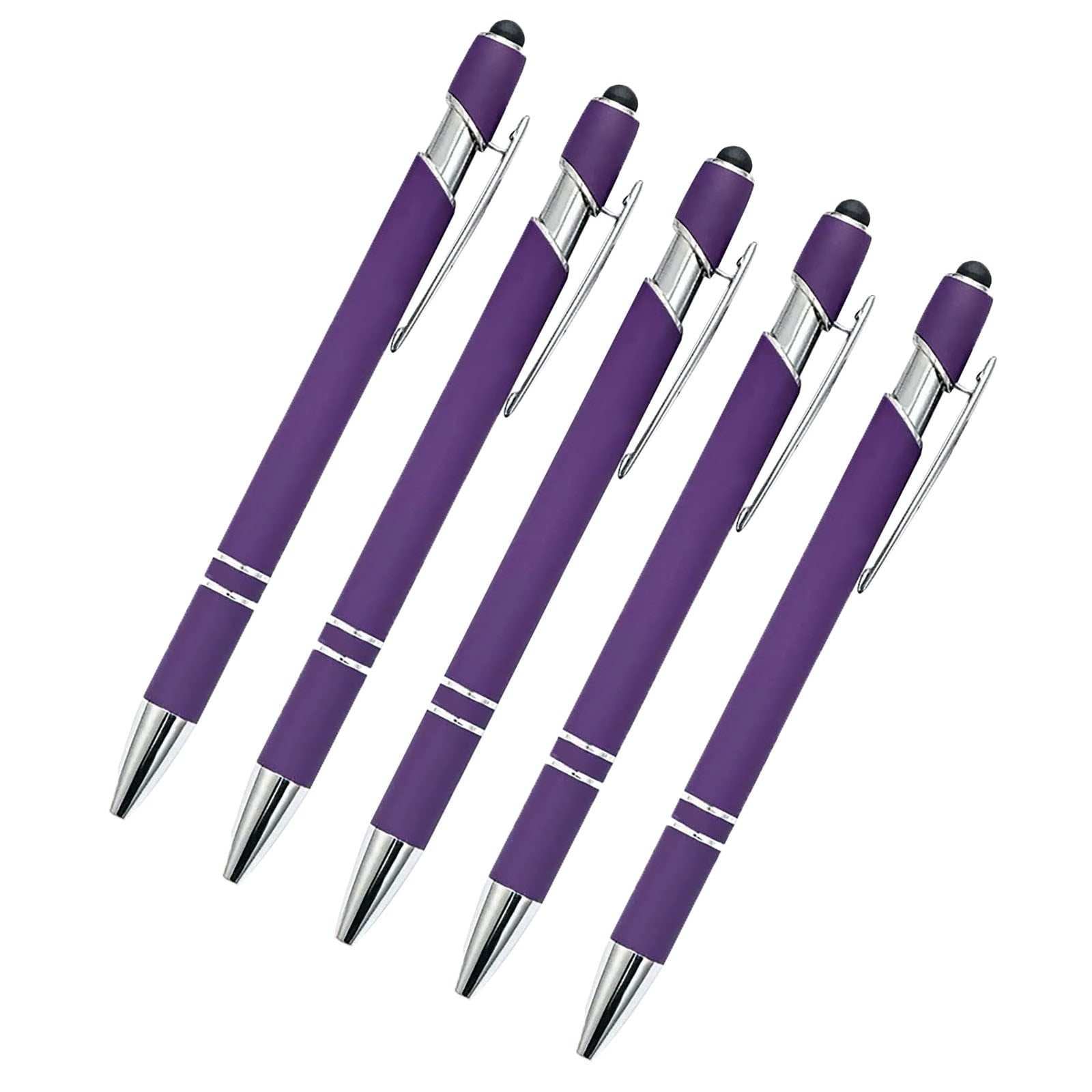 SLYNSHome 5Pcs Ballpoint Pen 2-in-1 Stylus Retractable Ballpoint Pen with Stylus tip, Metal Stylus Pen for Touch Screens Office Supplies - Coffee
