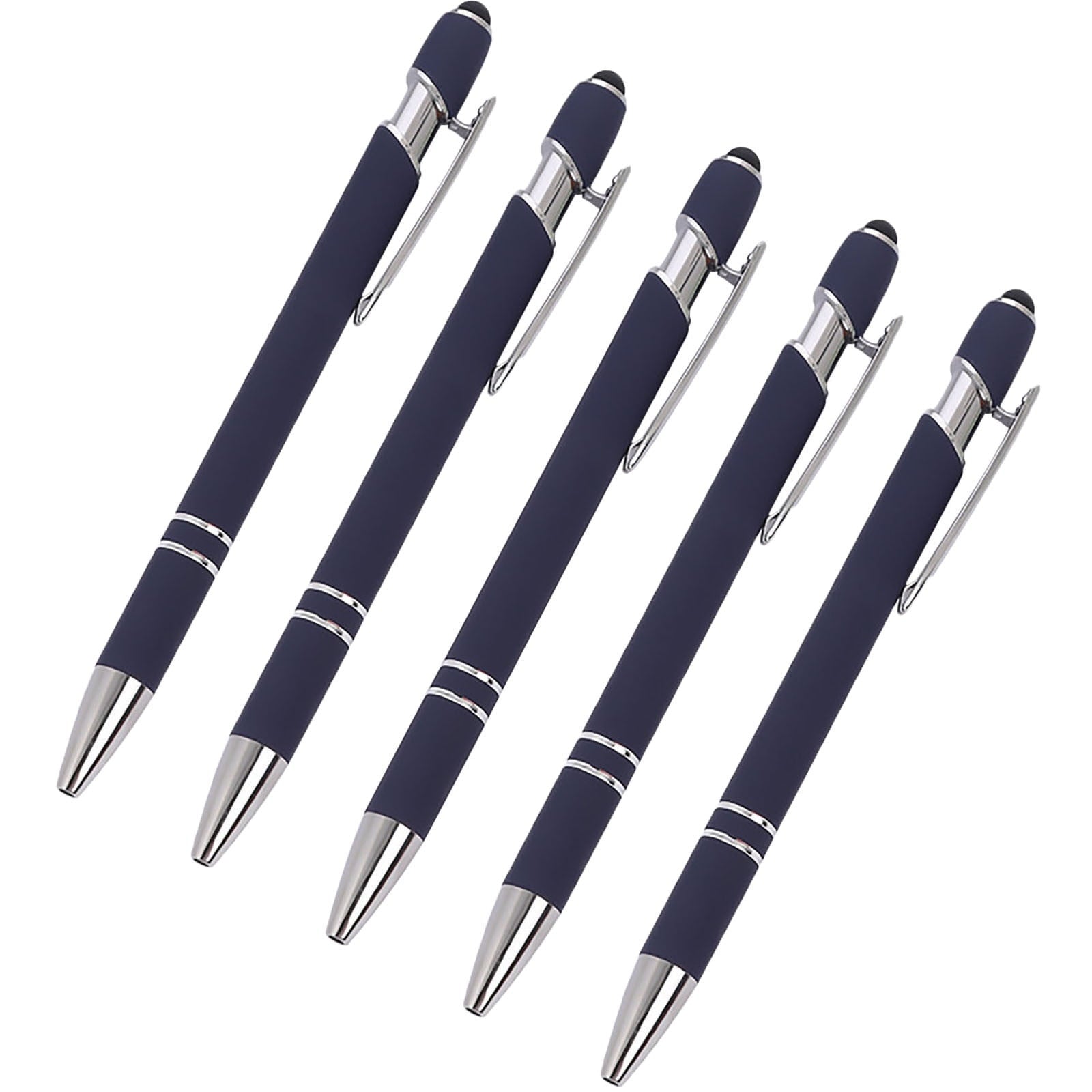 SLYNSHome 5Pcs Ballpoint Pen 2-in-1 Stylus Retractable Ballpoint Pen with Stylus tip, Metal Stylus Pen for Touch Screens Office Supplies - Coffee