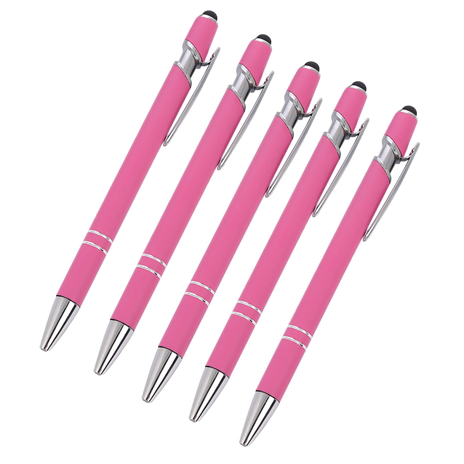 SLYNSHome 5Pcs Ballpoint Pen 2-in-1 Stylus Retractable Ballpoint Pen with Stylus tip, Metal Stylus Pen for Touch Screens Office Supplies - Coffee