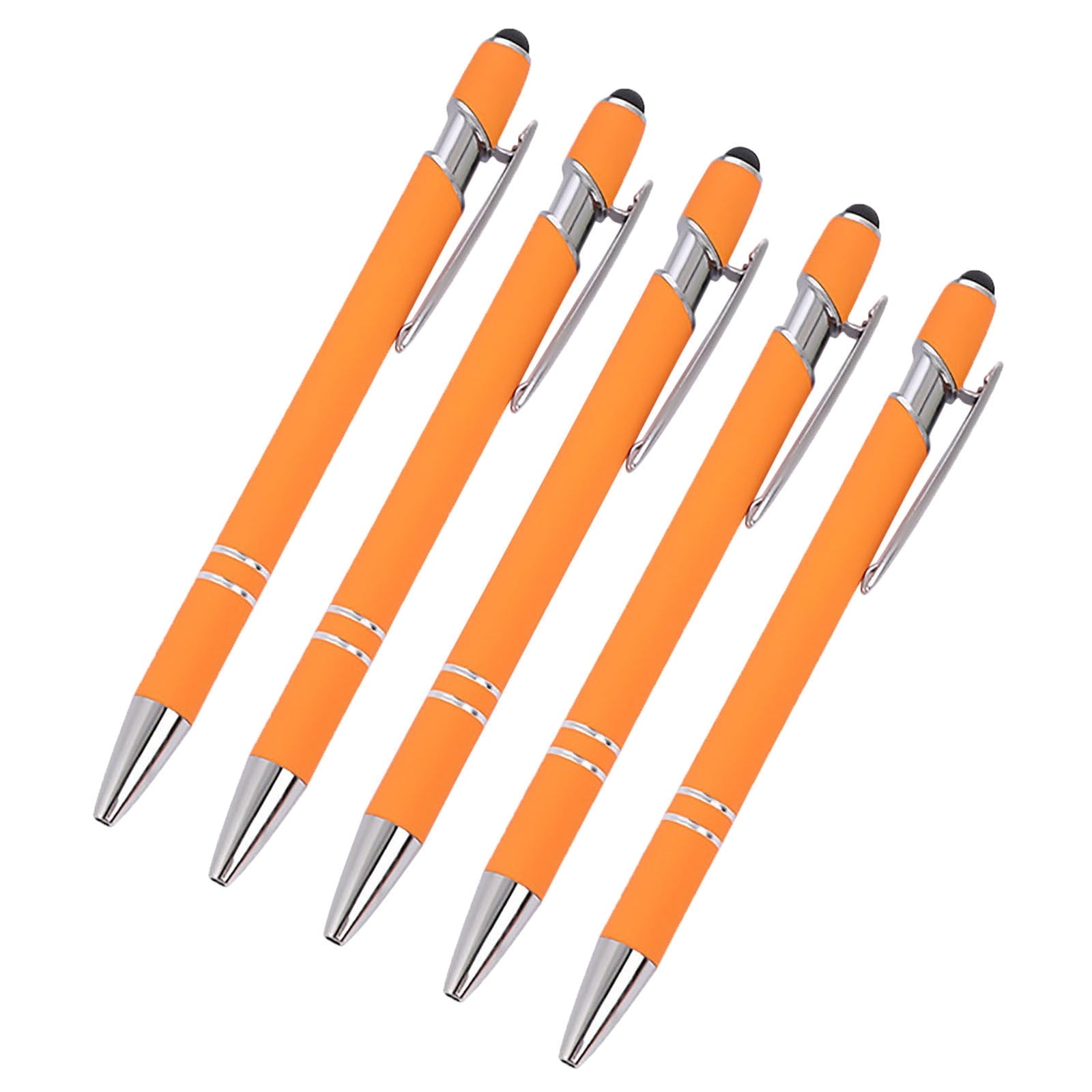 SLYNSHome 5Pcs Ballpoint Pen 2-in-1 Stylus Retractable Ballpoint Pen with Stylus tip, Metal Stylus Pen for Touch Screens Office Supplies - Coffee