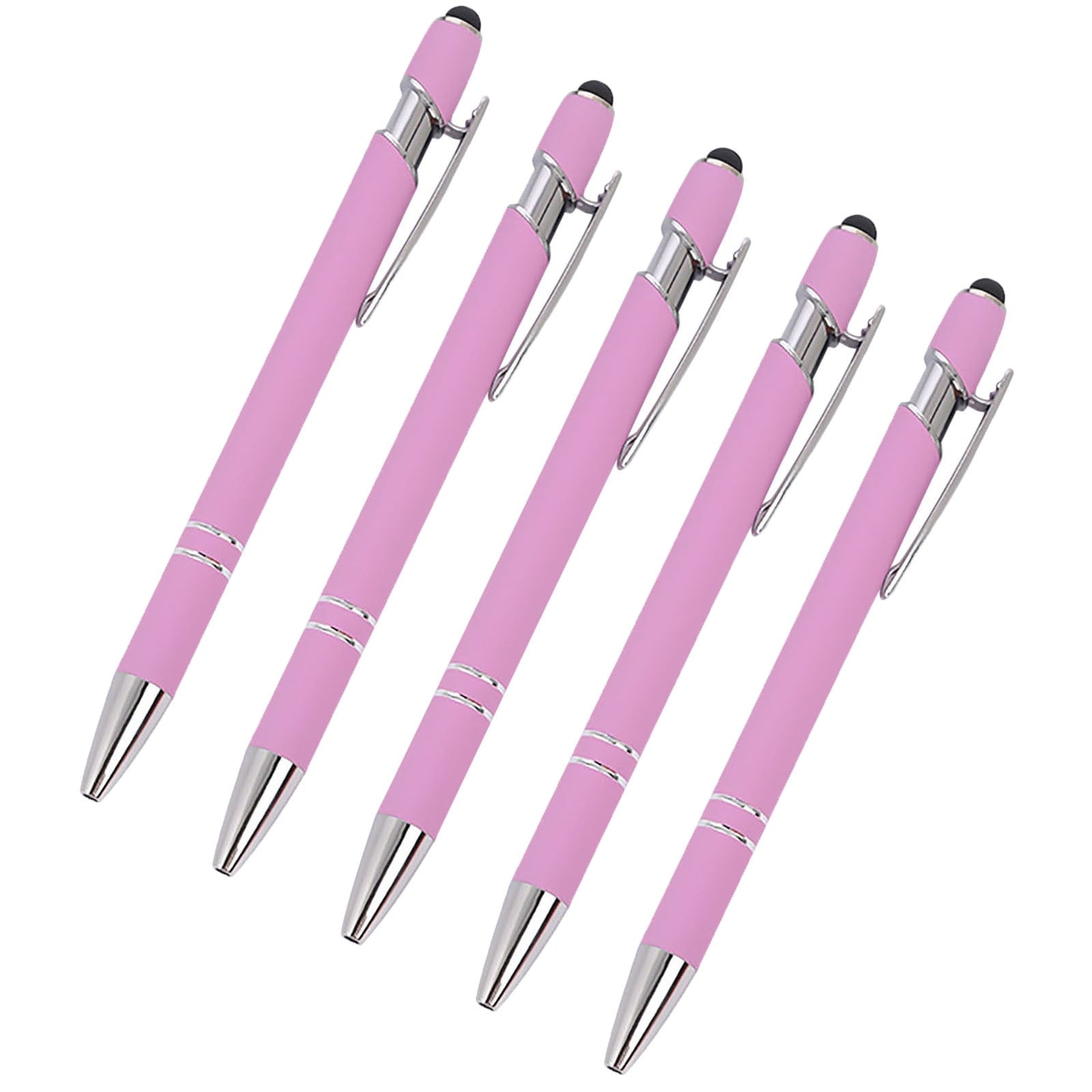 SLYNSHome 5Pcs Ballpoint Pen 2-in-1 Stylus Retractable Ballpoint Pen with Stylus tip, Metal Stylus Pen for Touch Screens Office Supplies - Coffee