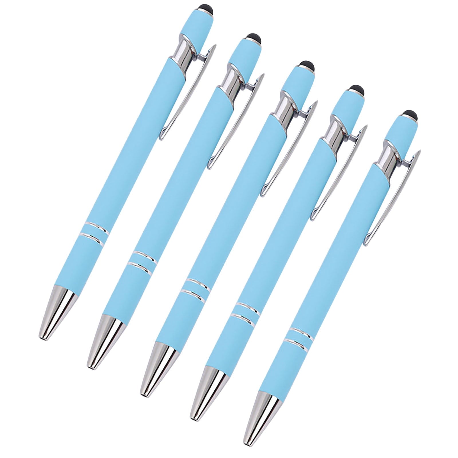 SLYNSHome 5Pcs Ballpoint Pen 2-in-1 Stylus Retractable Ballpoint Pen with Stylus tip, Metal Stylus Pen for Touch Screens Office Supplies - Coffee