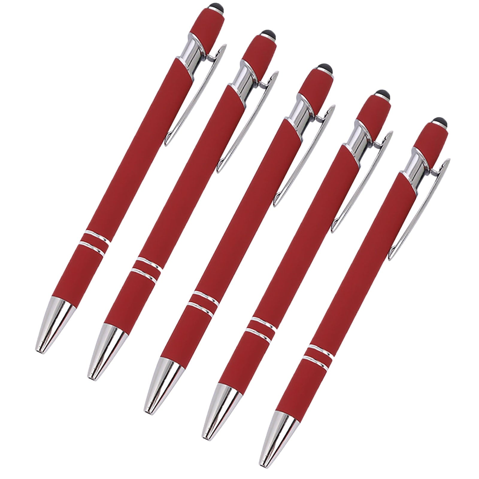 SLYNSHome 5Pcs Ballpoint Pen 2-in-1 Stylus Retractable Ballpoint Pen with Stylus tip, Metal Stylus Pen for Touch Screens Office Supplies - Coffee