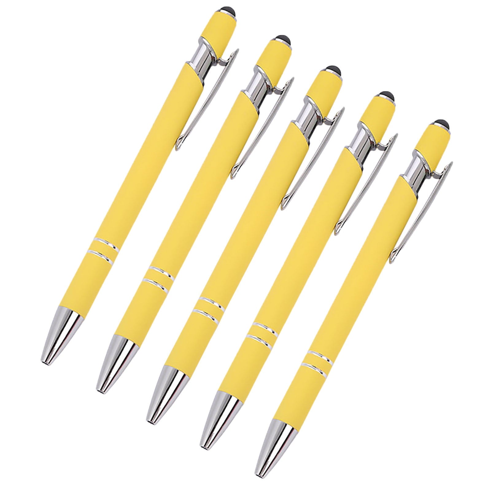 SLYNSHome 5Pcs Ballpoint Pen 2-in-1 Stylus Retractable Ballpoint Pen with Stylus tip, Metal Stylus Pen for Touch Screens Office Supplies - Coffee