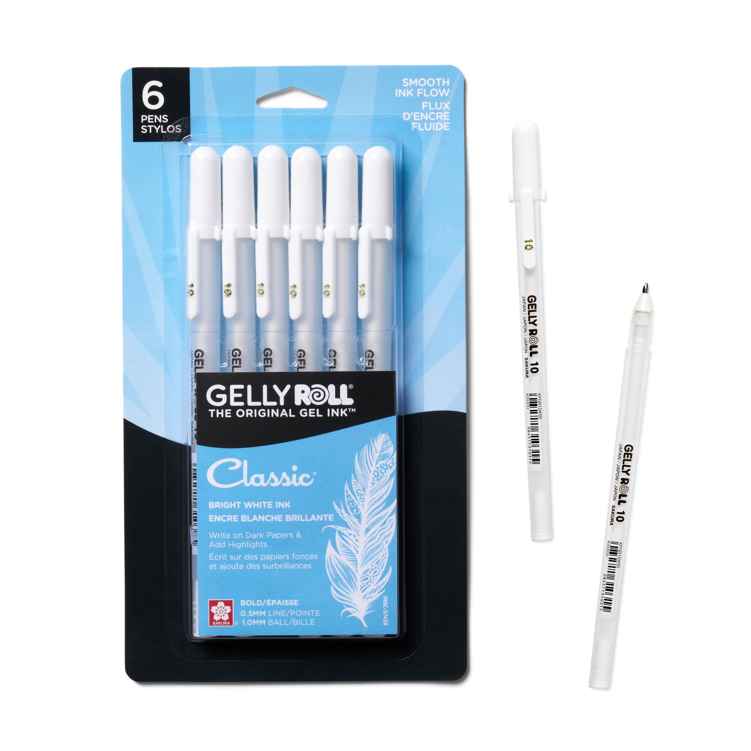 Sakura Gelly Roll Pen, Bold-Point, Classic White Color, 6 Count