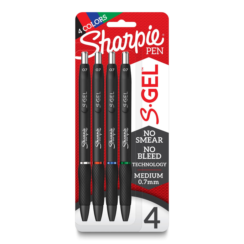 Sharpie S-Gel Pens 0.7 mm Pen Point Size - Assorted Gel-based Ink - 4 / Pack