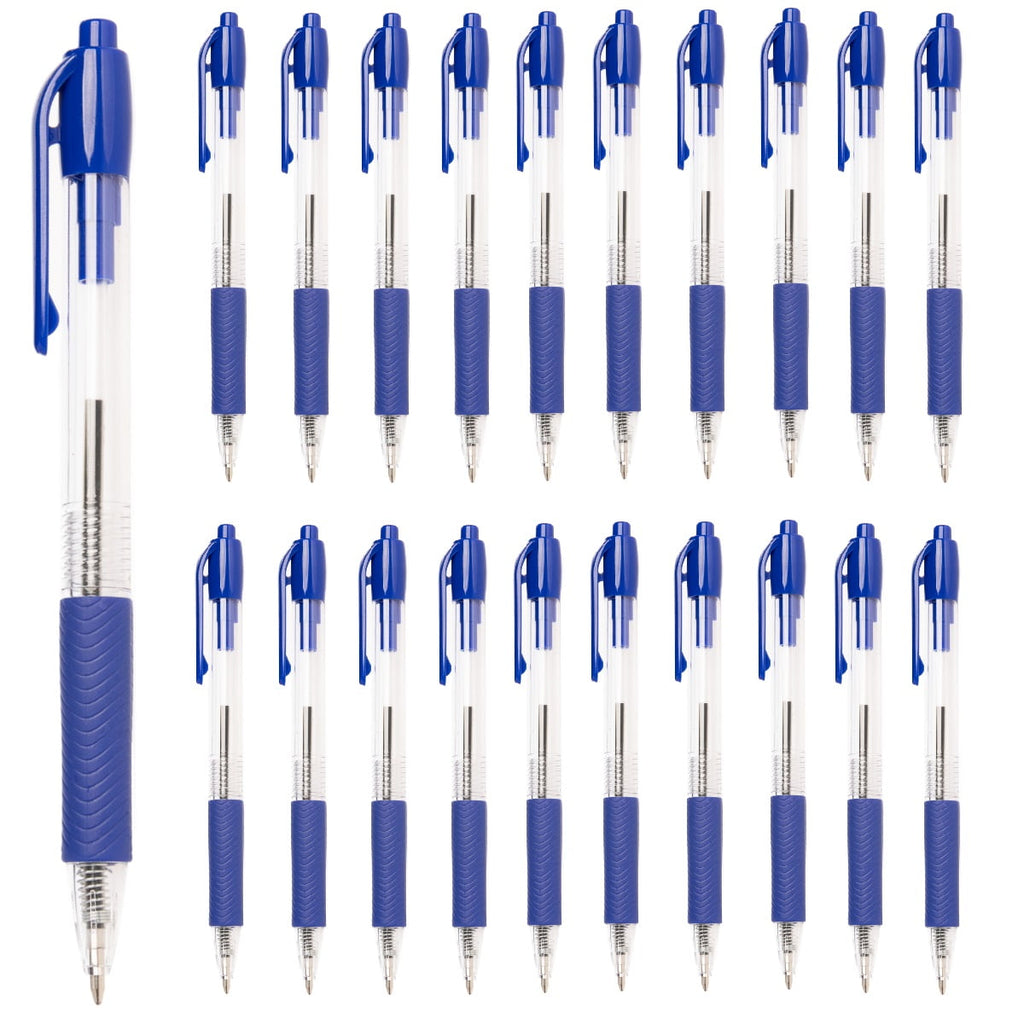 Simply Genius 20 Retractable Ballpoint Pens, Blue or Black Ink Medium Point