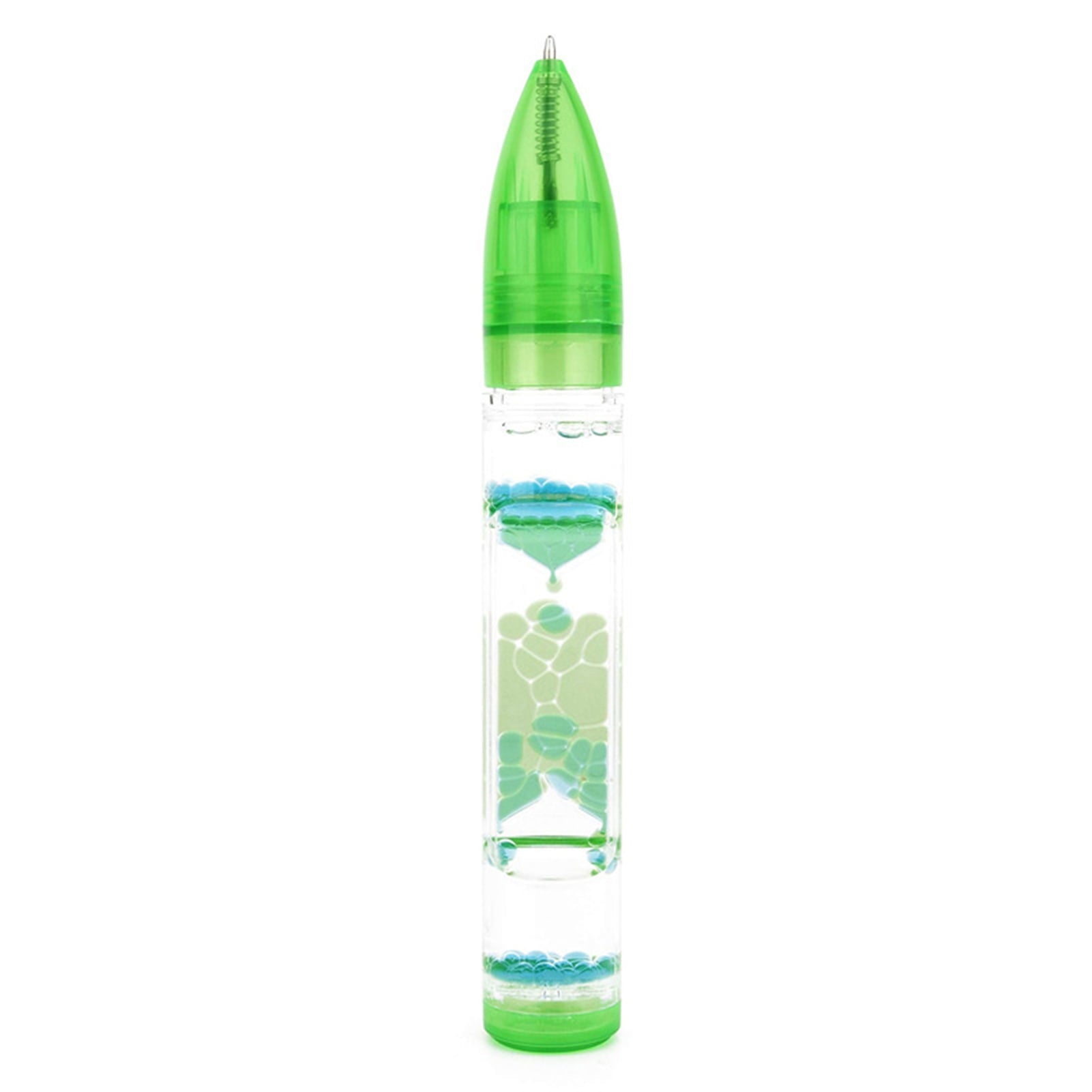 Soumake Motion Bubble Pen Anti Anxiety Hourglass Design Stress Relief Colorful Liquid Motion Bubbler Fidget Pen Desk Toys School Supplies