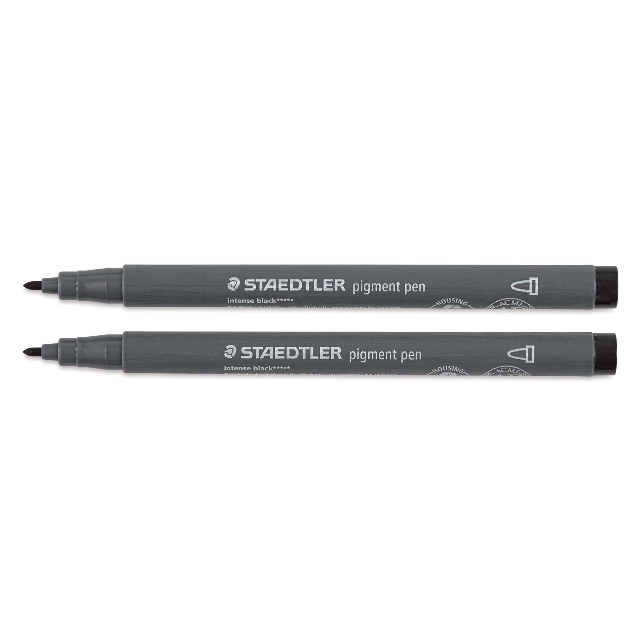 Staedtler Pigment Arts Pens - Intense Black, 1 mm, Bullet Tip, Pkg of 2