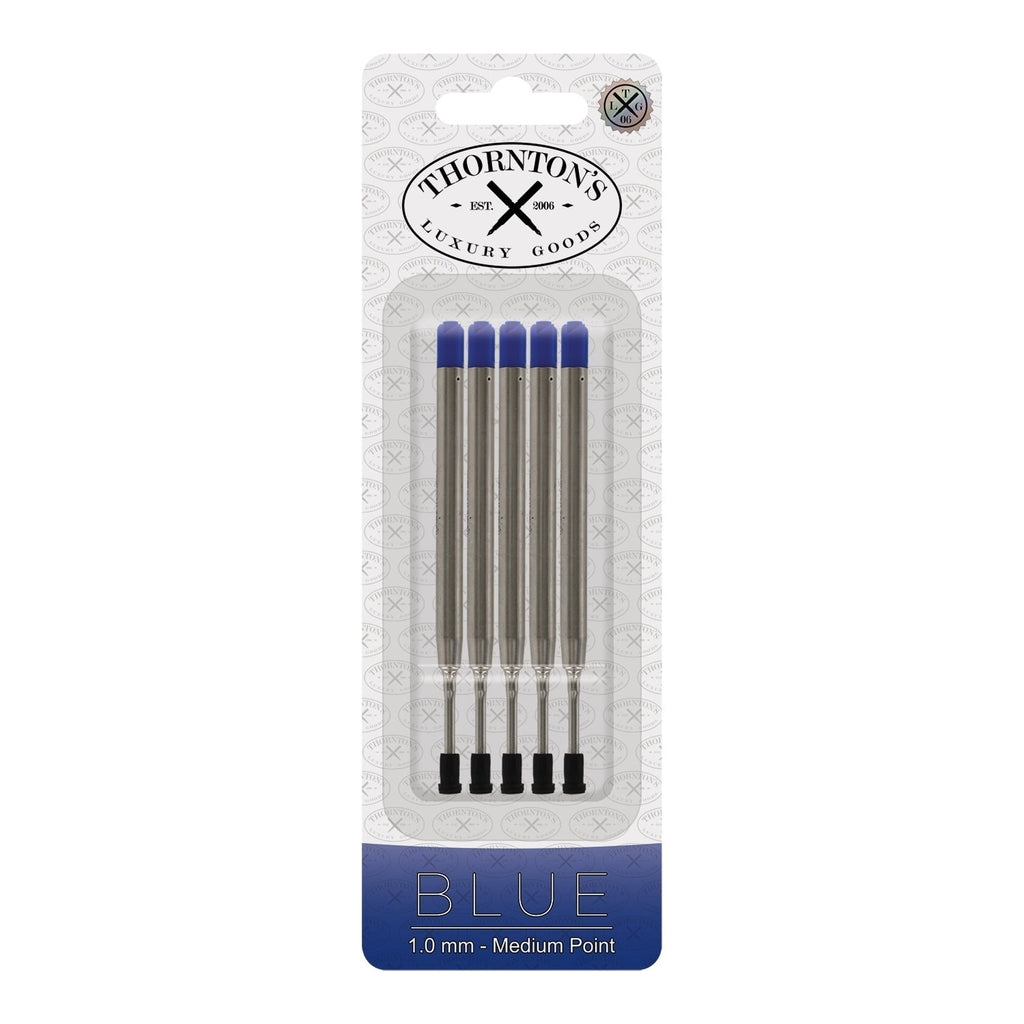 Thornton's Luxury Goods  Ballpoint Pen Refills to Fit Parker Style Ballpoint Pens(Pack of 5)