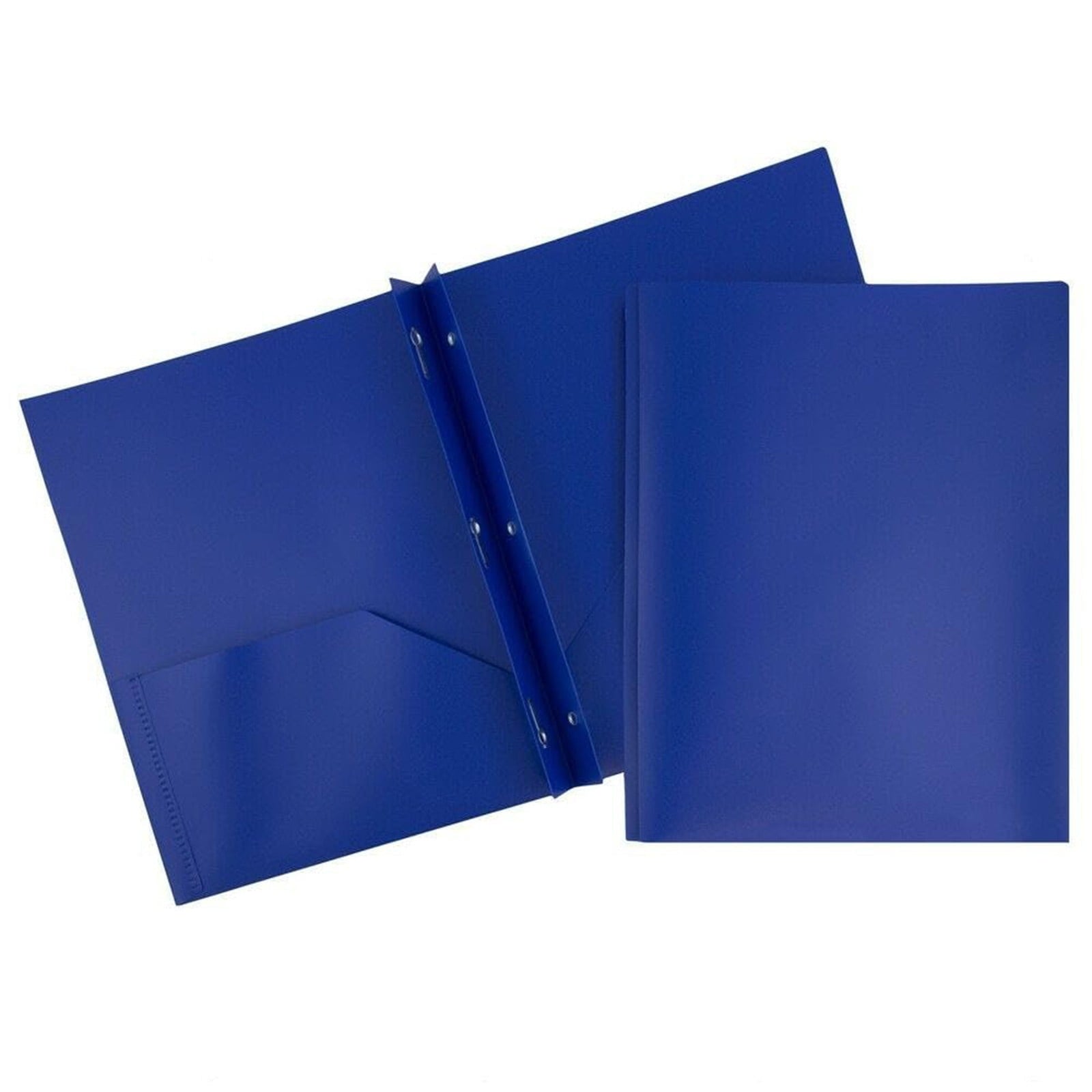 Plastic Pocket File Folders No Prongs, Poly Folders with Prongs for School Office, Letter Size Colored 2 Pocket Folders No Prong Folders, Heavy Duty Plastic Folders with Pockets and No Brads(Black)
