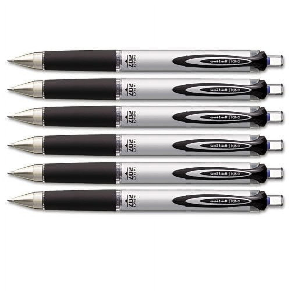 Uni-Ball Impact Retractable Gel Ink Pen, Blue Ink, 6 Pens (65871)