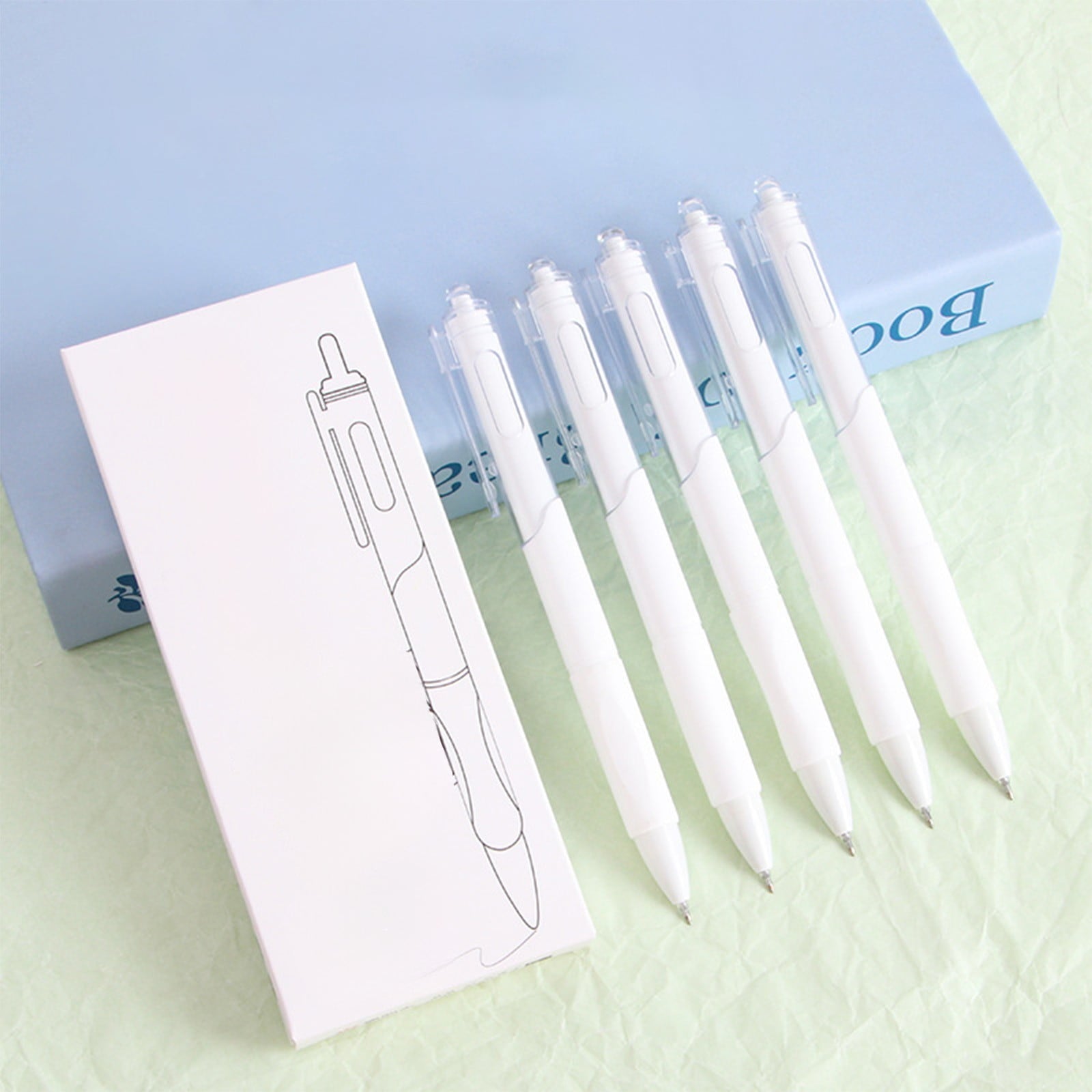 WKSCLPAI Premium Revolving Retractable Gel Pens,8Pcs Anti-fall Red Ink Pens,0.5 mm Fine Point Pens for Journaling Office Exam Student Pen Business Signature