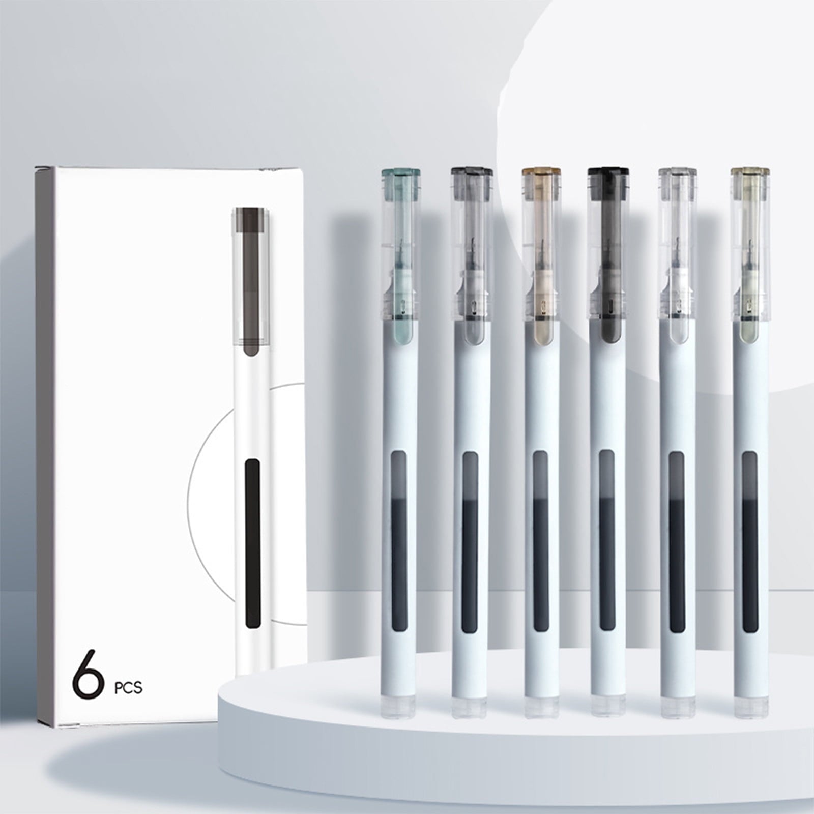 WKSCLPAI Premium Revolving Retractable Gel Pens,8Pcs Anti-fall Red Ink Pens,0.5 mm Fine Point Pens for Journaling Office Exam Student Pen Business Signature