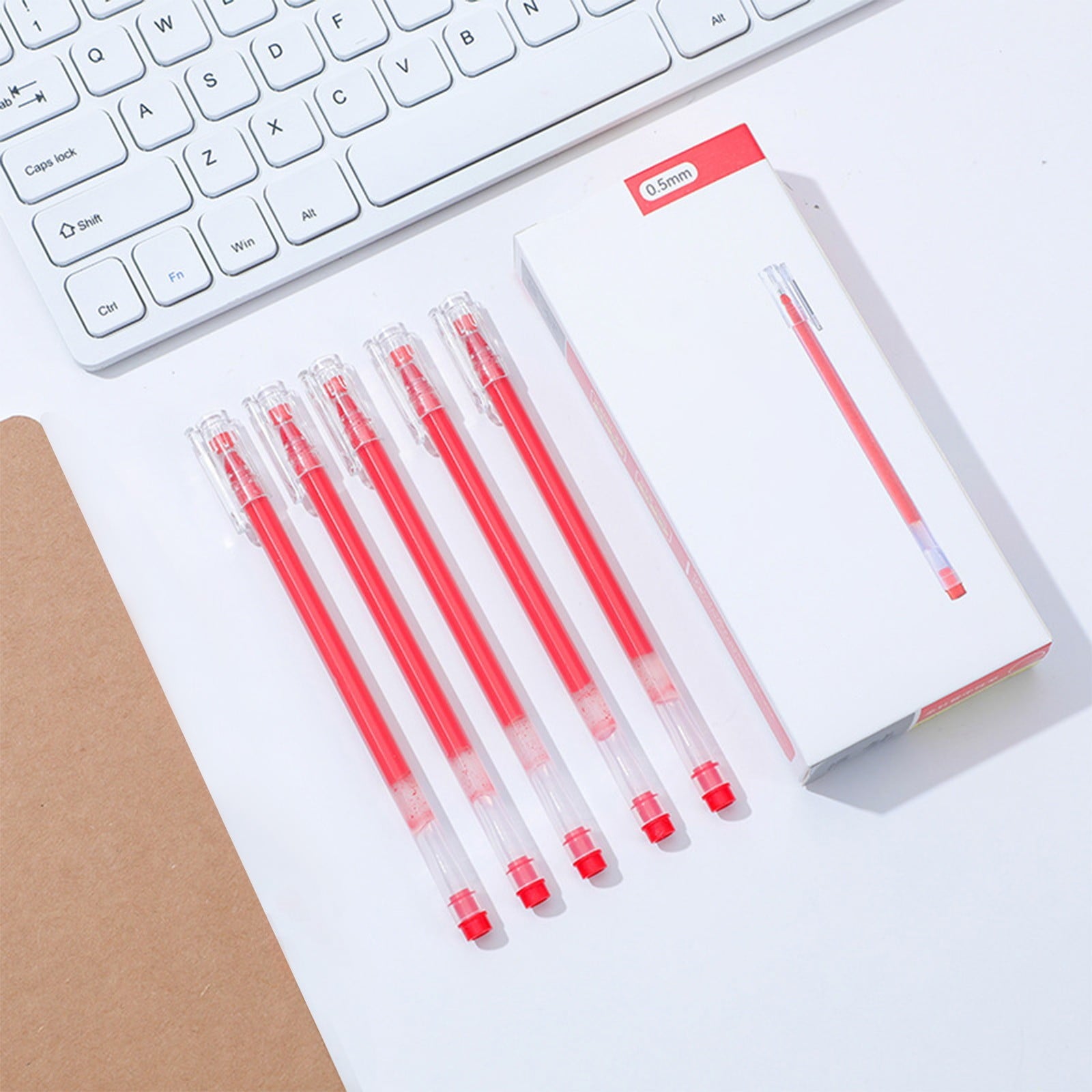 WKSCLPAI Premium Revolving Retractable Gel Pens,8Pcs Anti-fall Red Ink Pens,0.5 mm Fine Point Pens for Journaling Office Exam Student Pen Business Signature