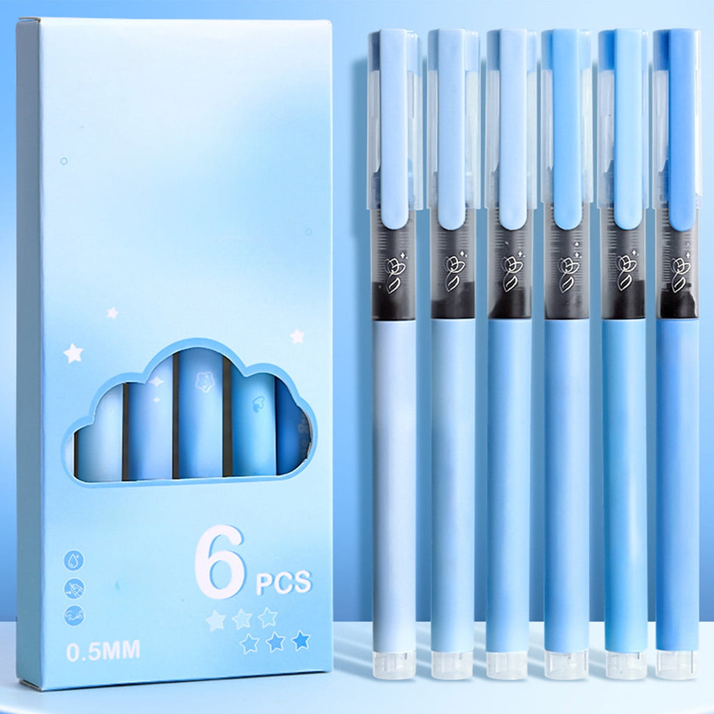 WKSCLPAI Gel Ink Pen with Direct Liquid Filling 6 Pcs High Capacity Ink Pen 0.5mm Anti-fall Bullet-Shaped Nib Smooth Writing for Journaling Office Exam Student Pen Business Signature Green