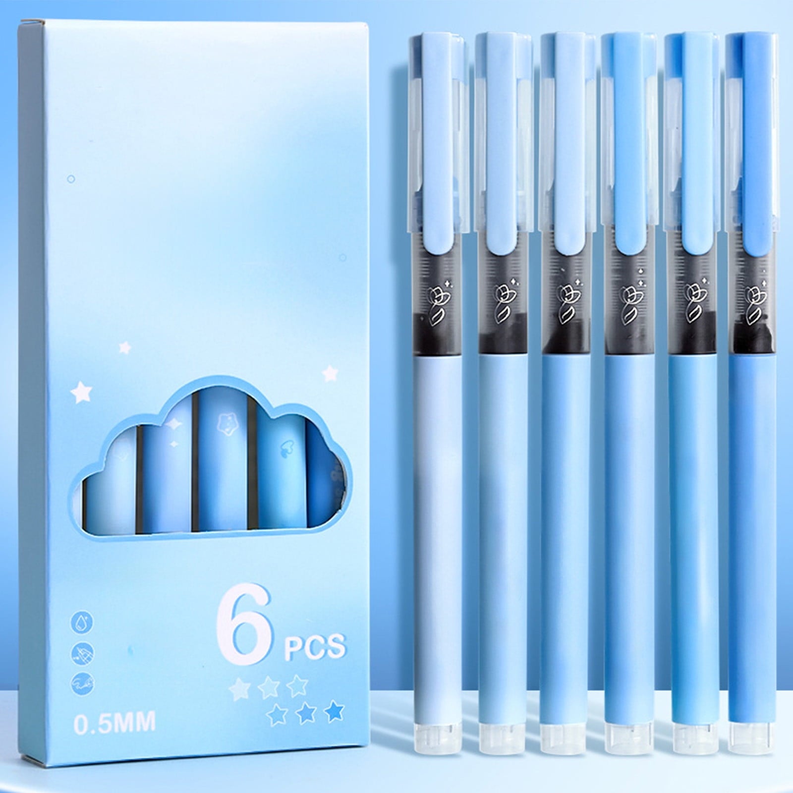 WKSCLPAI Gel Ink Pen with Direct Liquid Filling 6 Pcs High Capacity Ink Pen 0.5mm Anti-fall Bullet-Shaped Nib Smooth Writing for Journaling Office Exam Student Pen Business Signature Green