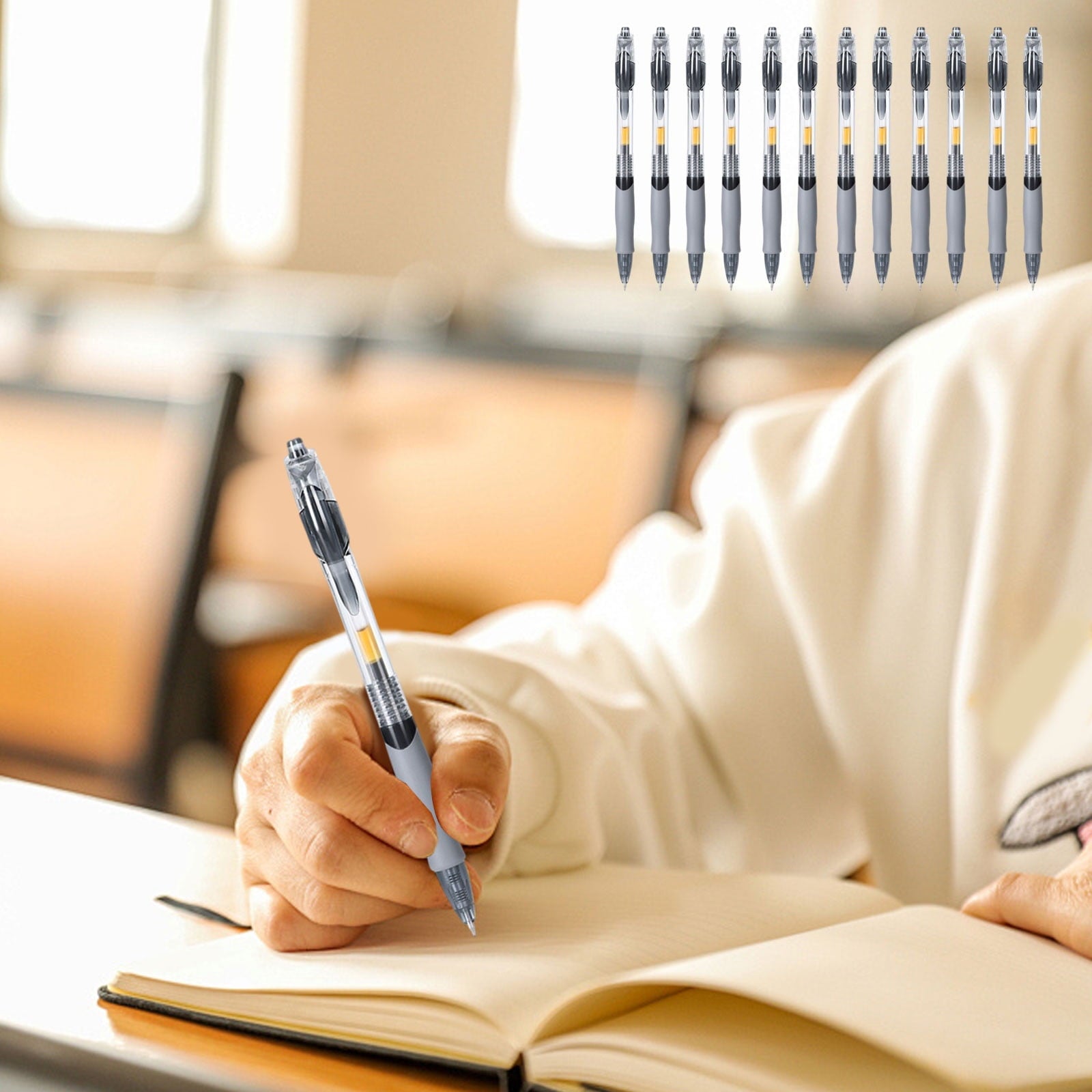 WKSCLPAI Premium Revolving Retractable Gel Pens,8Pcs Anti-fall Red Ink Pens,0.5 mm Fine Point Pens for Journaling Office Exam Student Pen Business Signature