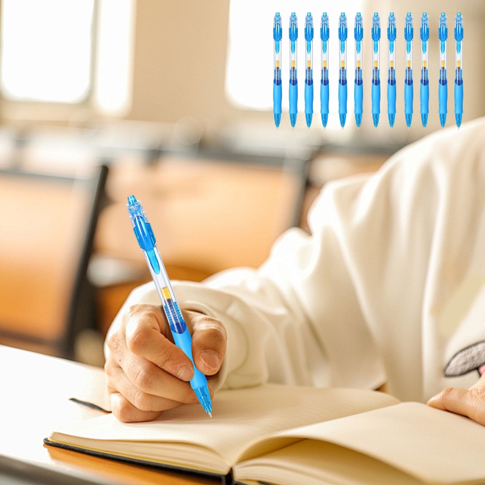 WKSCLPAI Premium Revolving Retractable Gel Pens,8Pcs Anti-fall Red Ink Pens,0.5 mm Fine Point Pens for Journaling Office Exam Student Pen Business Signature