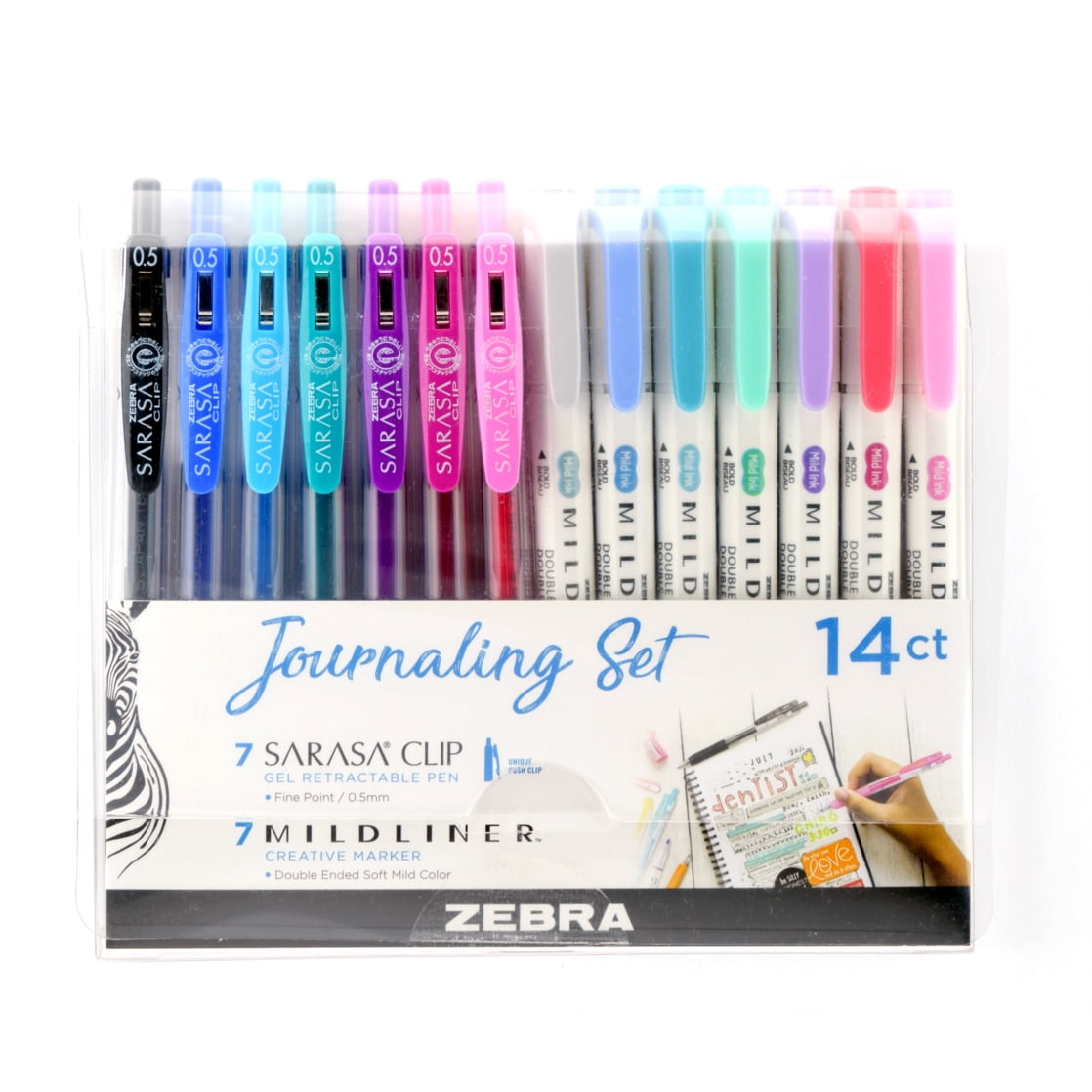 Zebra Journaling Set Mildliner HL & Sarasa Clip Assorted 14pk