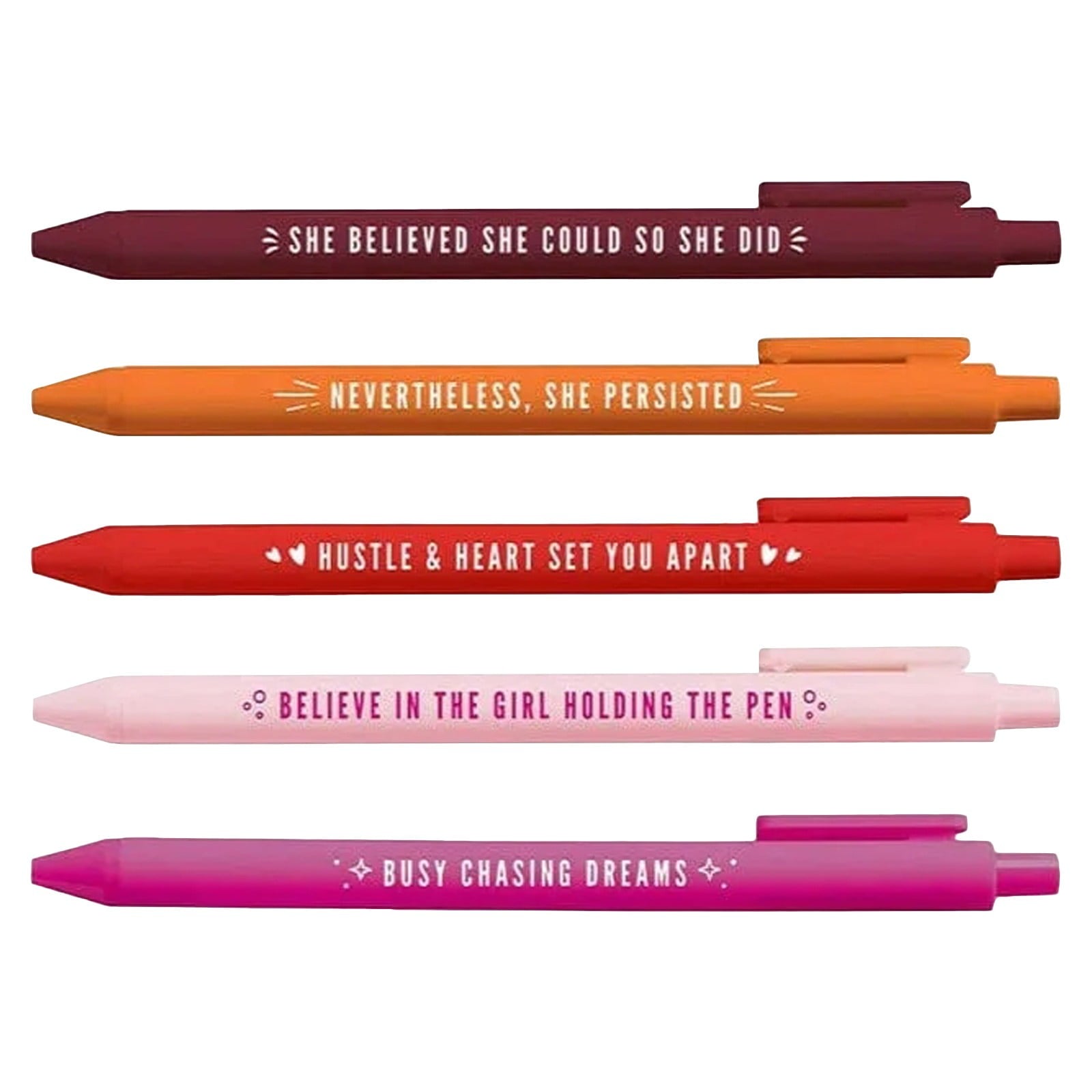 Zmeidao 5 Pcs Fancy Pens for Women Motivational Cute Pens Women Boss Lady Gifts Metal Colored Pretty Pens Inspirational Pens Retractable Ballpoint Pens for Office