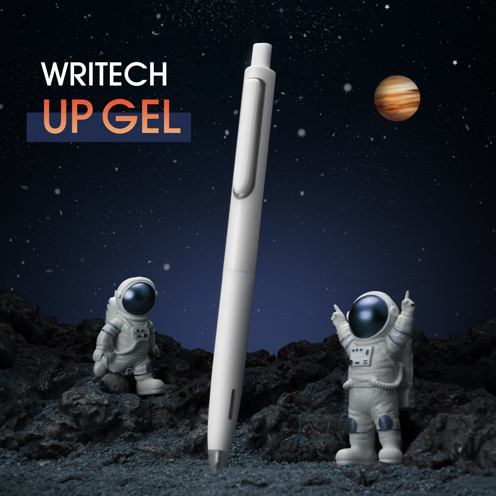 WRITECH Gel Pens Fine Point: 0.5mm No Smear & Smudge Black Ink Pen Click for Journaling Sketching Drawing Notetaking Retractable Extra Finepoint Smooth Writing Silent Pen Set Non Bleed 8ct Up-Gel