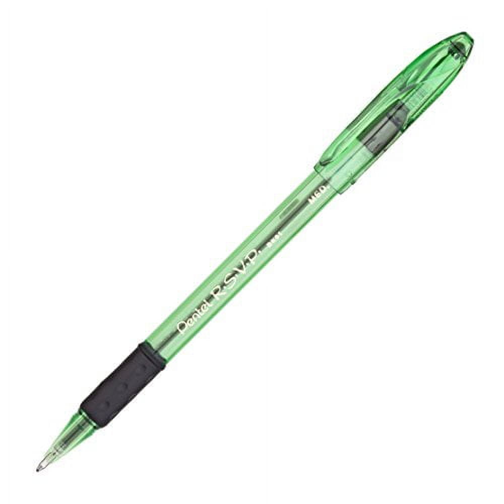 Pentel R.S.V.P. Razzle-Dazzle Ballpoint Pens, Medium Line, 1.0 mm, Black Ink, 12 Count