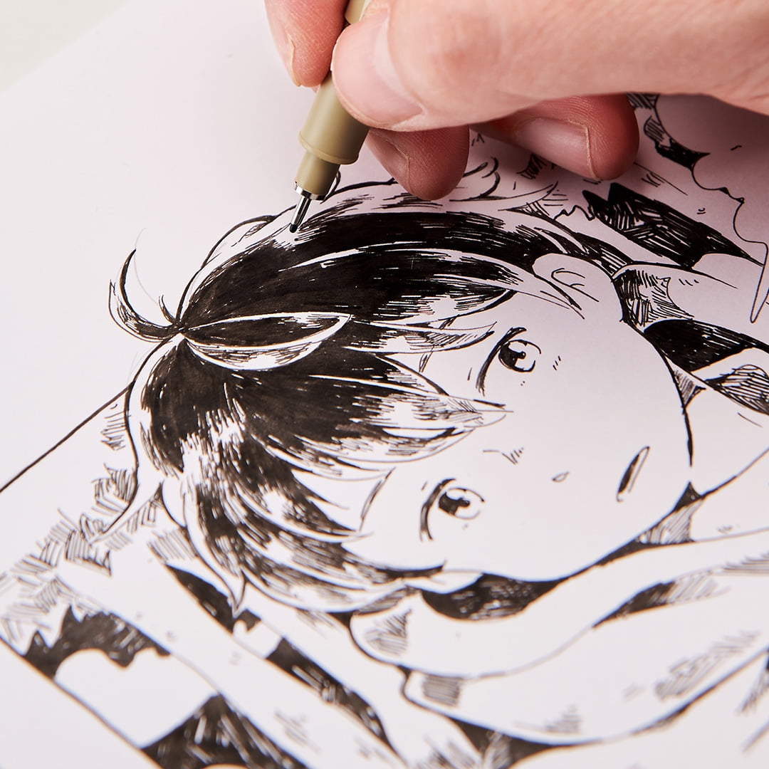 Sakura Pigma Micron Fine Liner Pen Set, Archival Black Ink, 4 Pen Tip Sizes 03, 05, 08, 10