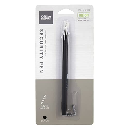 Office Depot Security Counter Pen, Refill, Medium Point, 1.0 mm, Black Ink