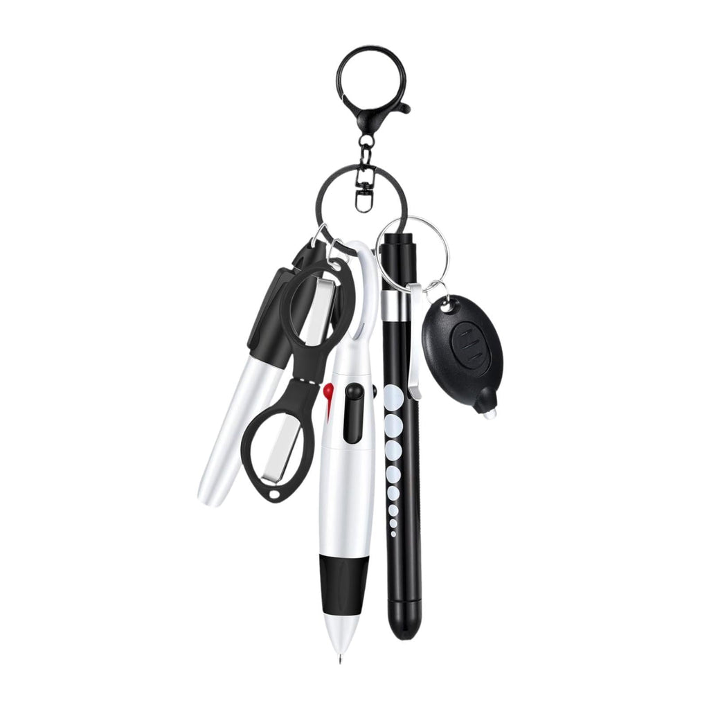 Almencla 6 Pieces Nurse Pen Set Party Favor Office Supplies Gift Retractable Ball Pen black
