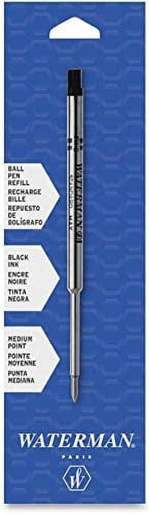 WATERMAN Ballpoint Pen Refill, Medium Point, Black Ink (834254)