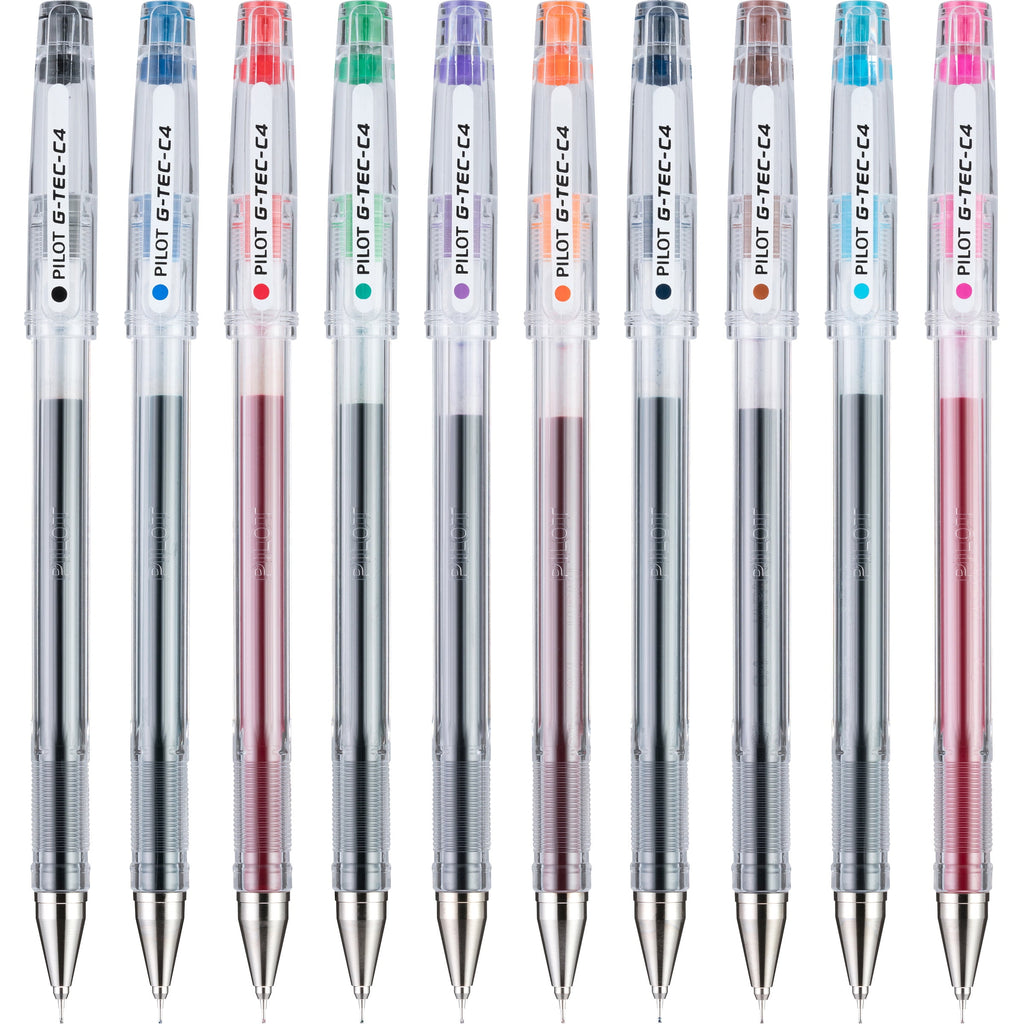 Pilot G-TEC-C Ultra Gel Ink Stick Pen, Assorted Ink, .4mm, 10 Count