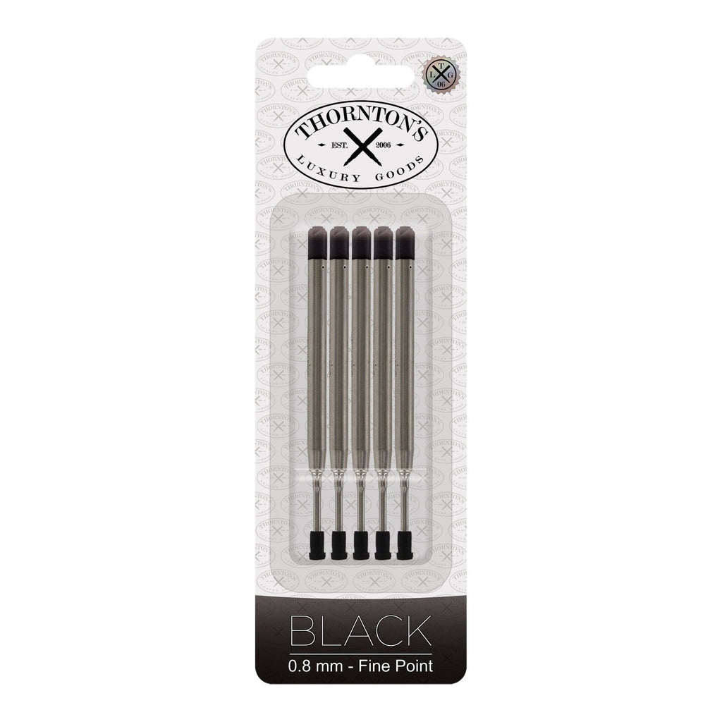 Thornton's Luxury Goods  Ballpoint Pen Refills to Fit Parker Style Ballpoint Pens(Pack of 5)