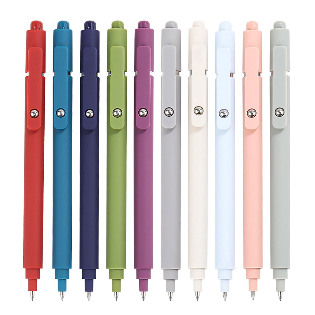 5/10Pcs Color Gel Pen Set Quick-Drying Ink 0.5mm Refill Steel Ball Clip Design Comfortable Barrel Fine Tip Gel Pens