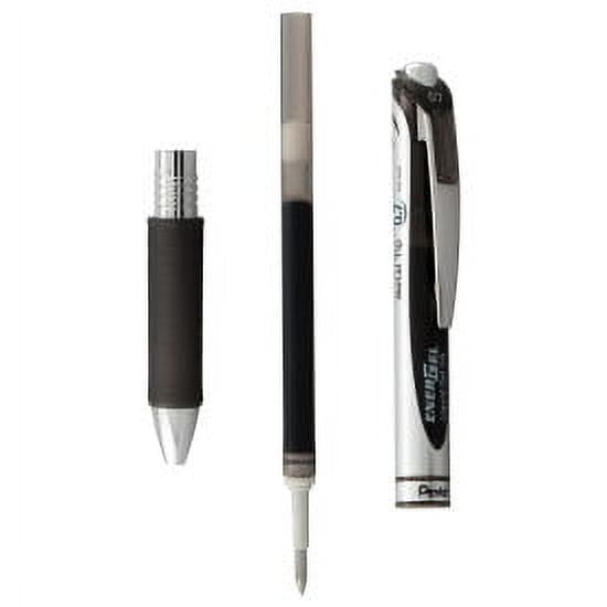 Pentel EnerGel RTX Retractable Liquid Gel Pen, (0.7mm) Metal Tip, Medium Line,0.7mm, Black Ink, 12-Pk Hanging Window Box
