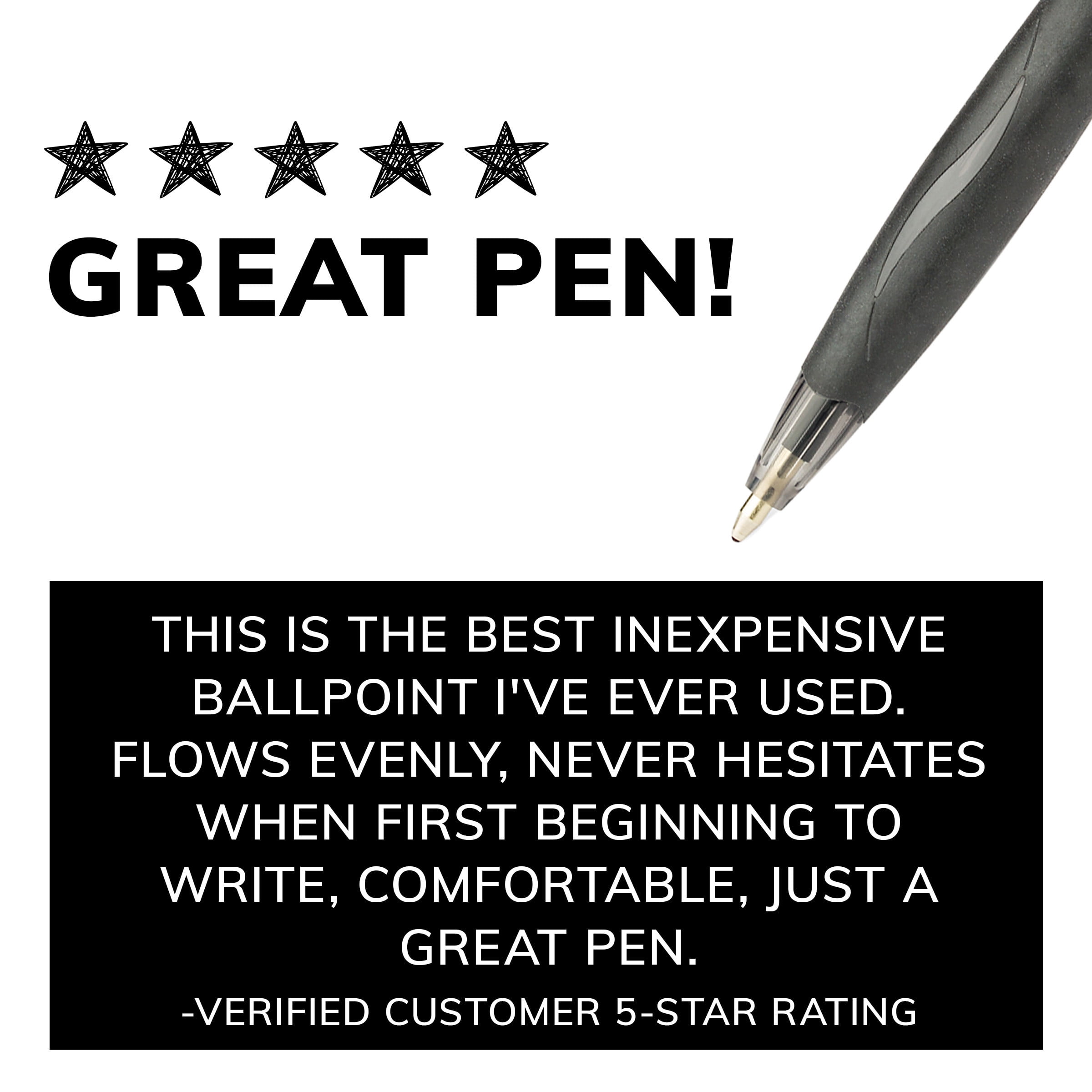 BIC Glide Original Retractable Ball Pens, Medium Point (1.0 mm), Black, 2-Count